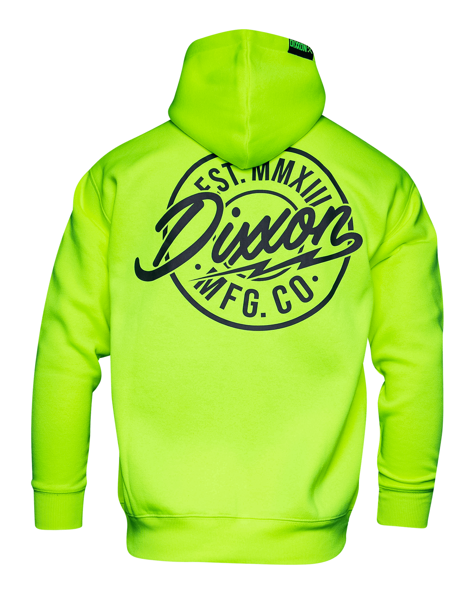 Black MFG Badge Zip Up Hoodie - Safety Yellow