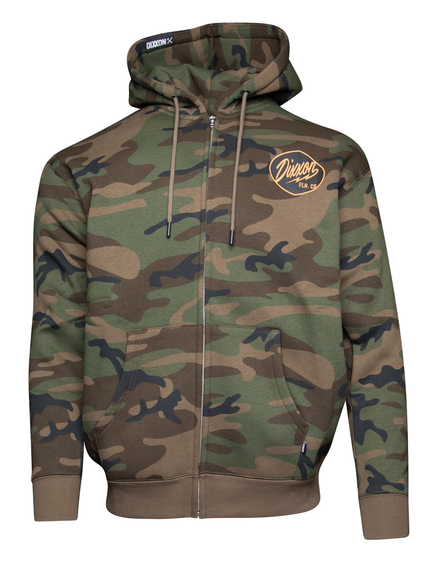 Black & Orange Esso Zip Up Hoodie - Camo