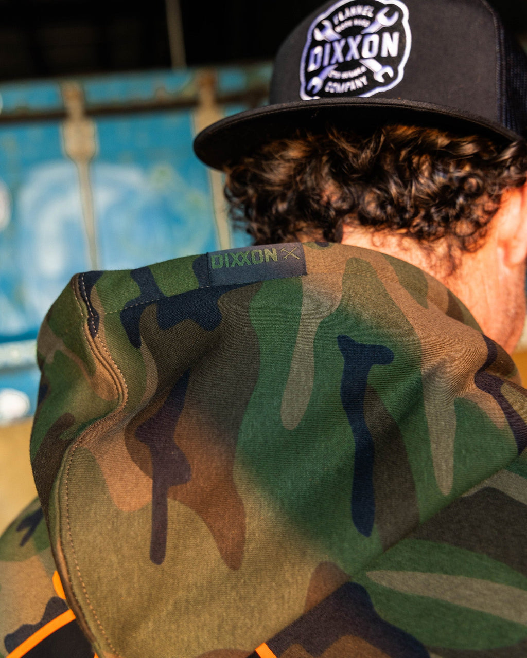 Black & Orange Working Class Logo Pullover Hoodie - Green Camo