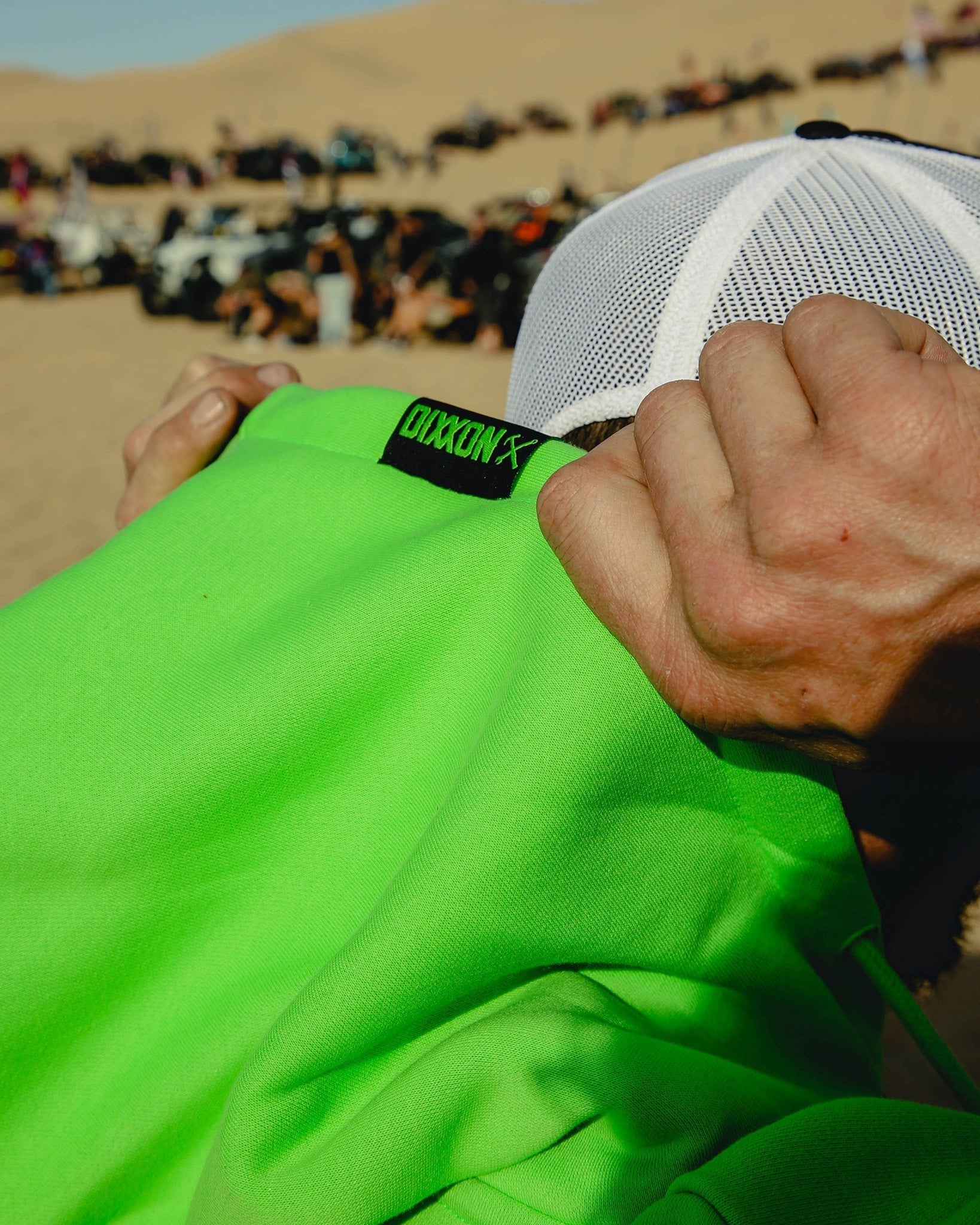 Black Quality Goods Zip Up Hoodie - Safety Green