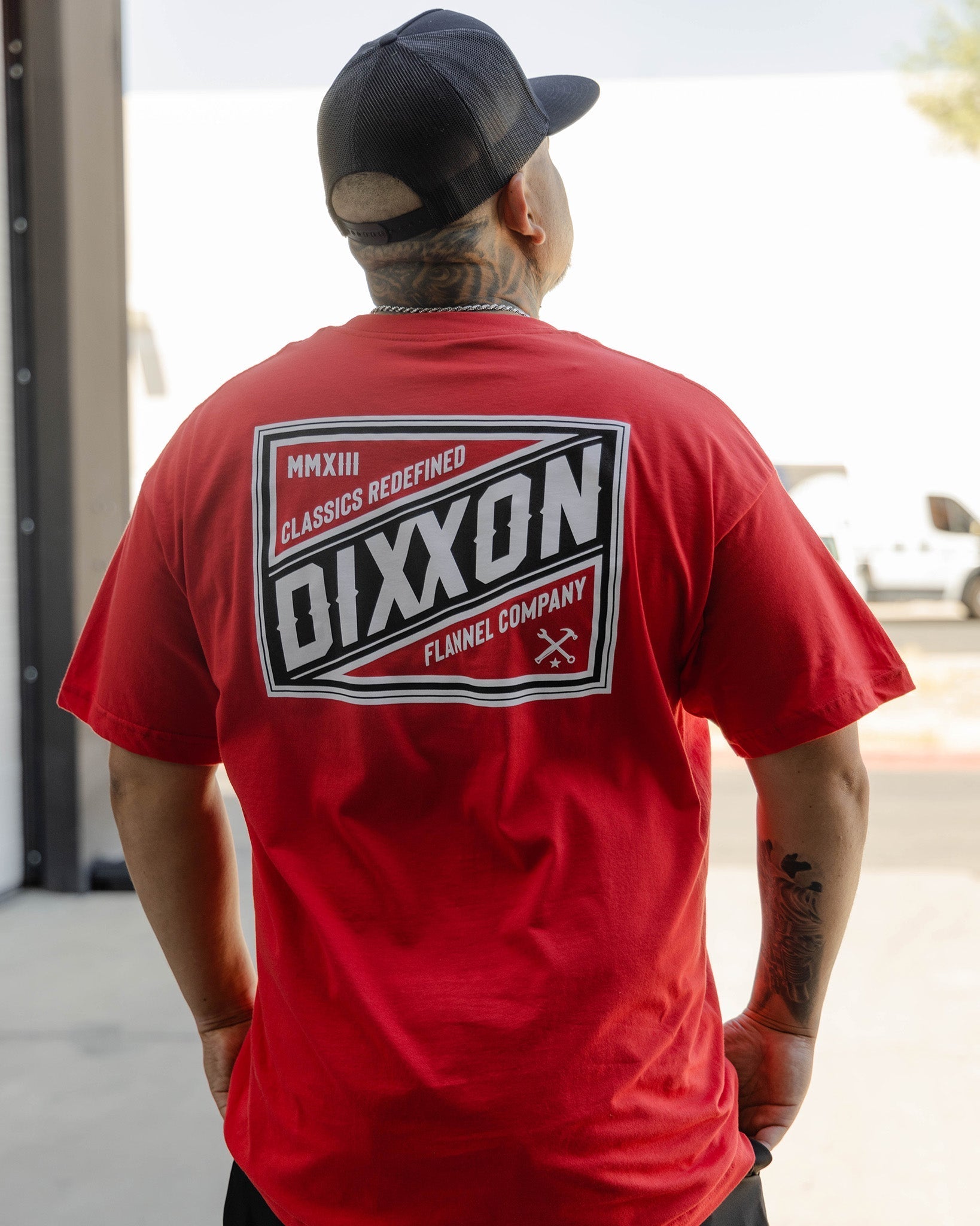 Black, Red, & White Classic Billboard T-Shirt - Red