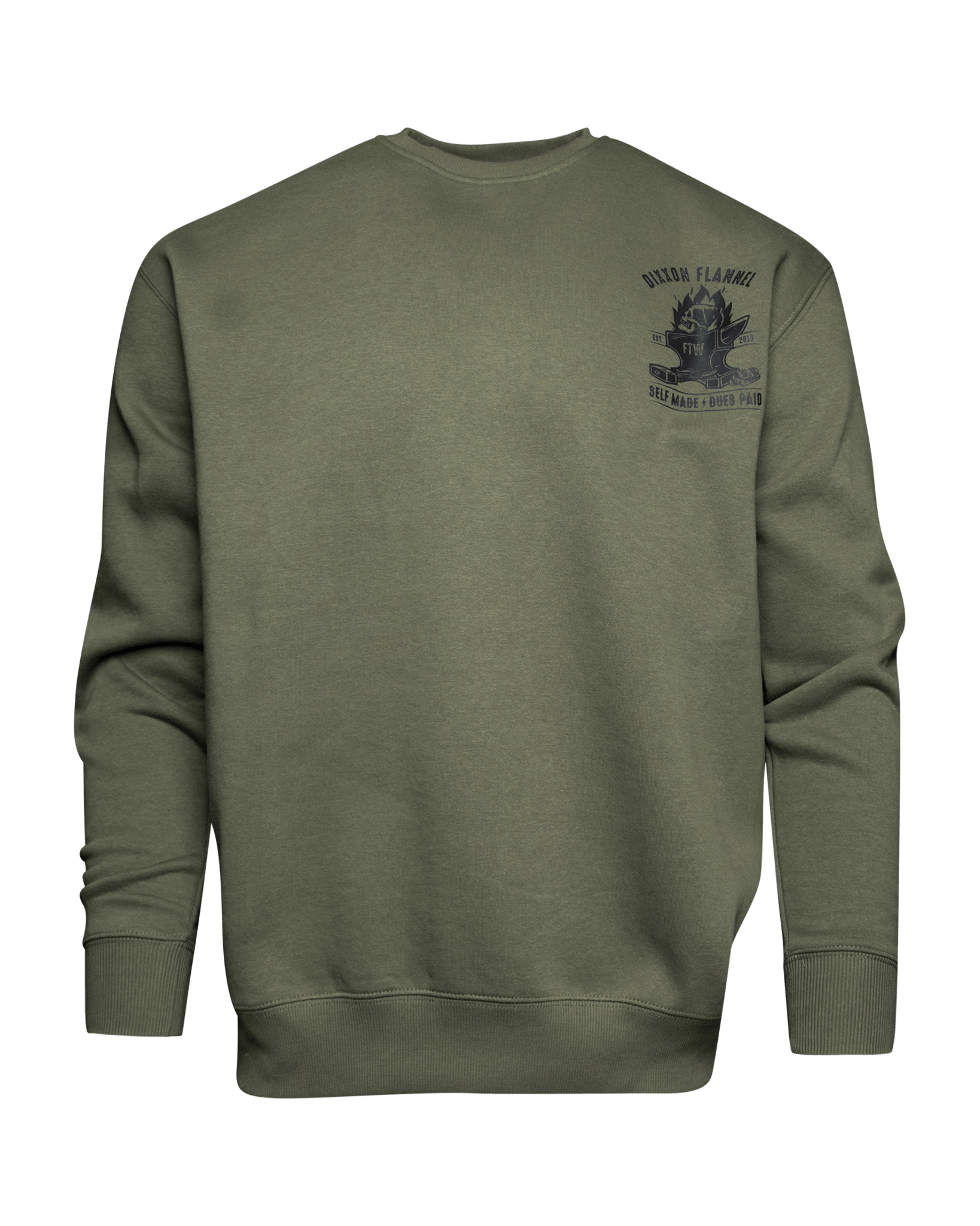 Black Self Made Crewneck Sweatshirt - O.D. Green