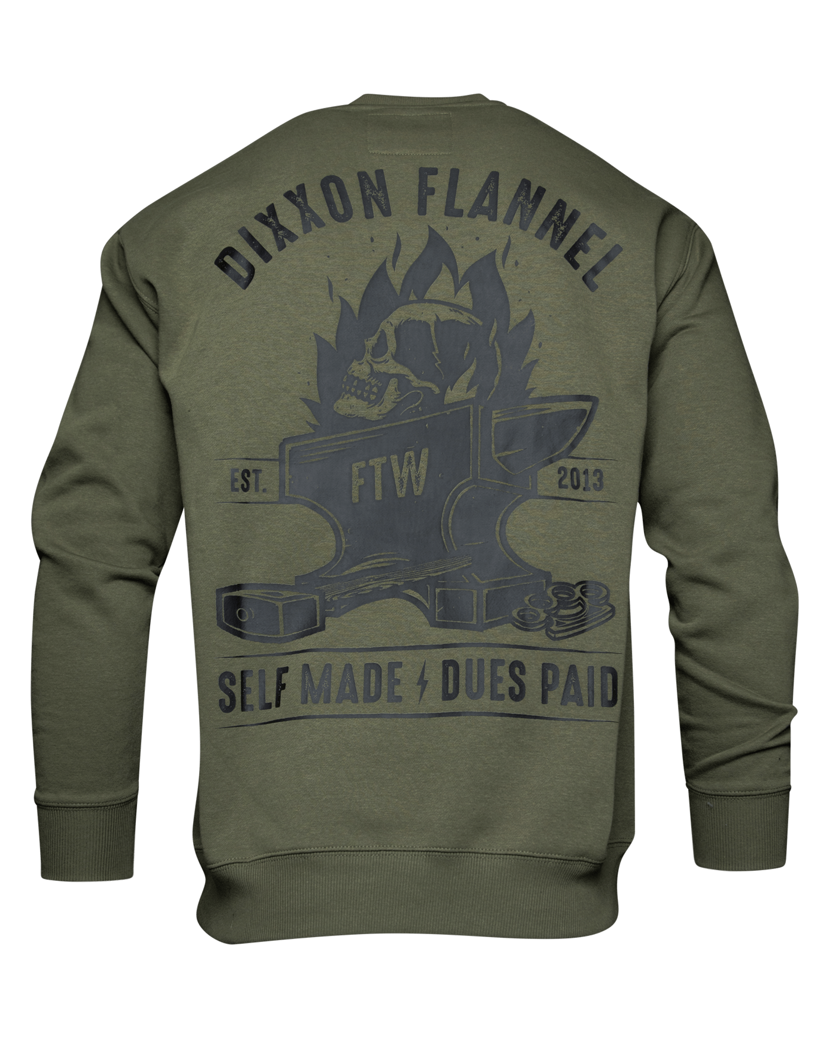 Black Self Made Crewneck Sweatshirt - O.D. Green