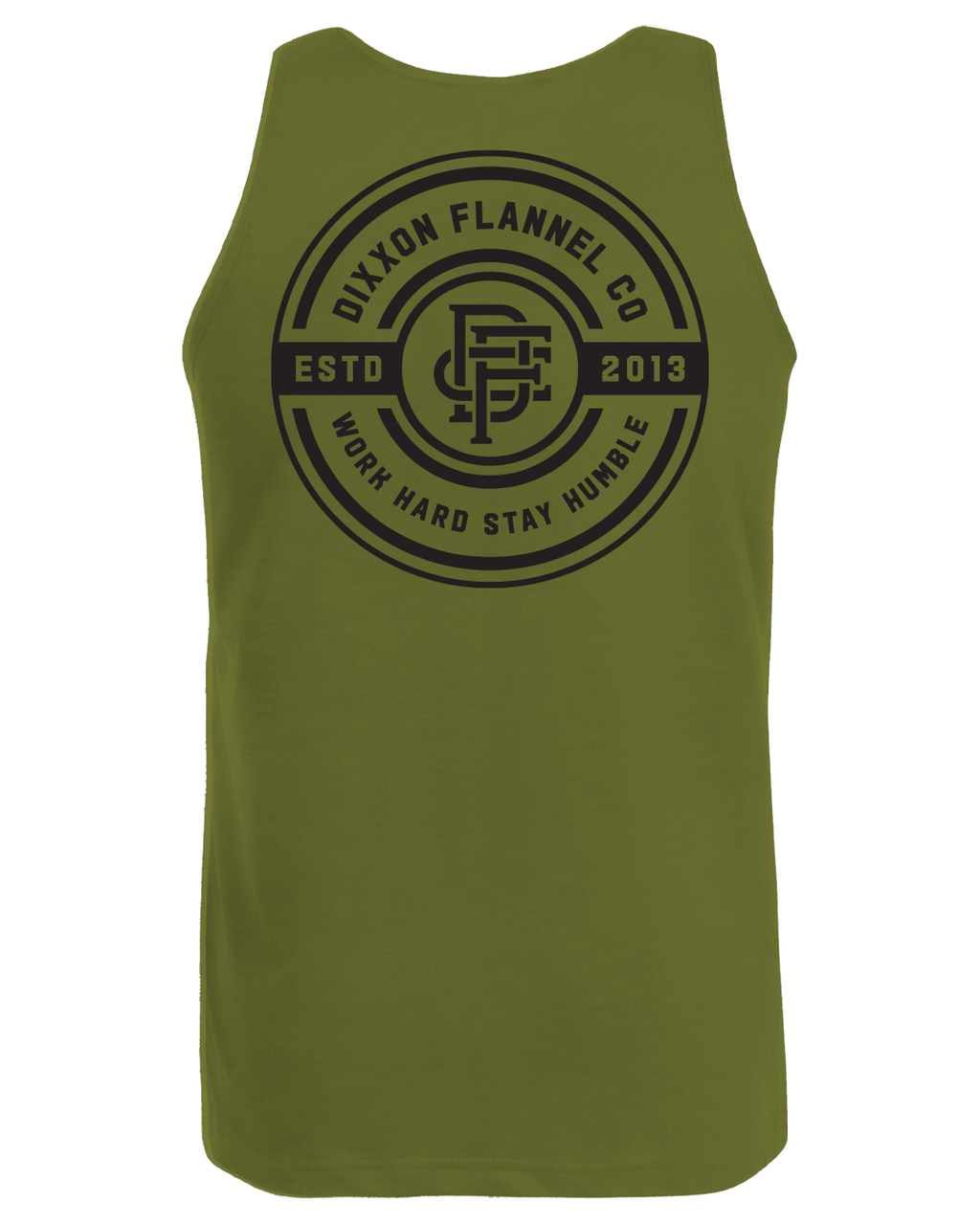 Black Work Hard Badge Tank - O.D. Green