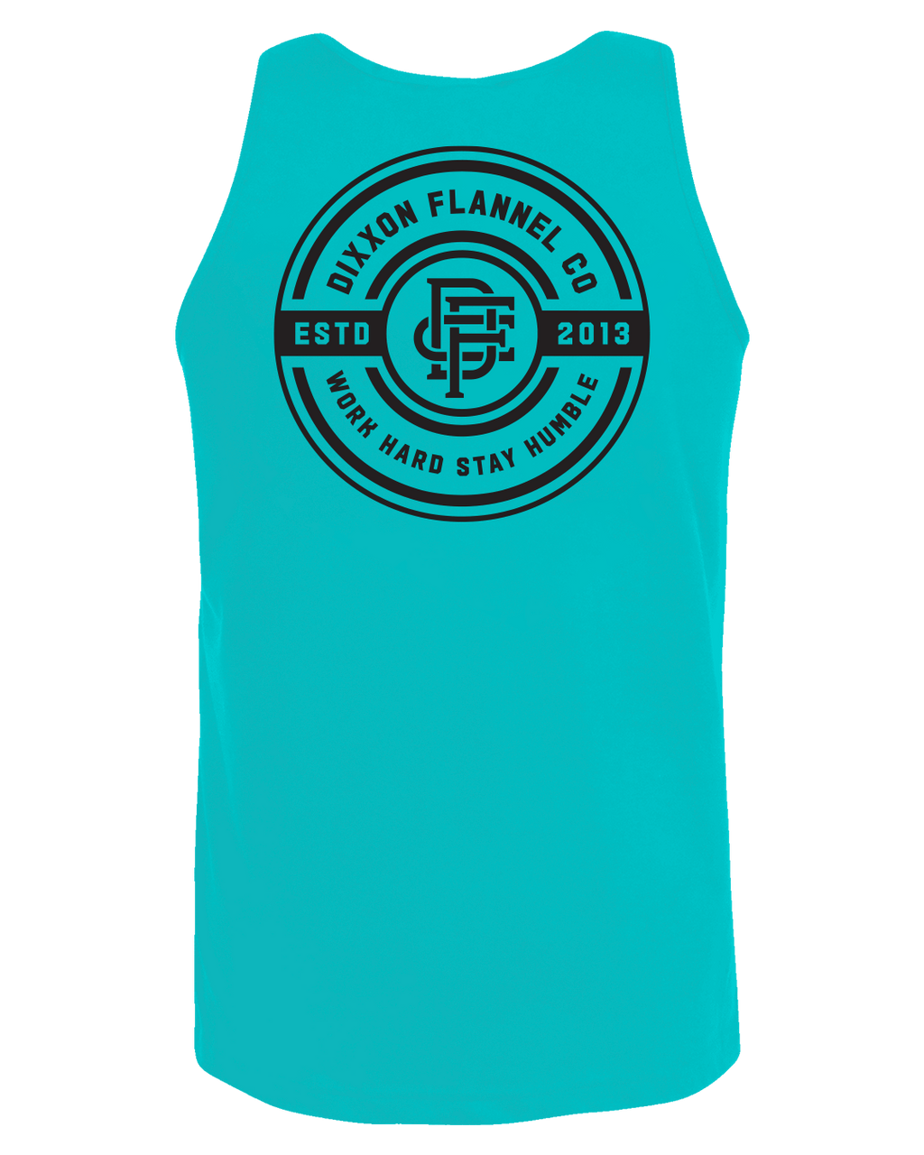 Black Work Hard Badge Tank - Tiffany