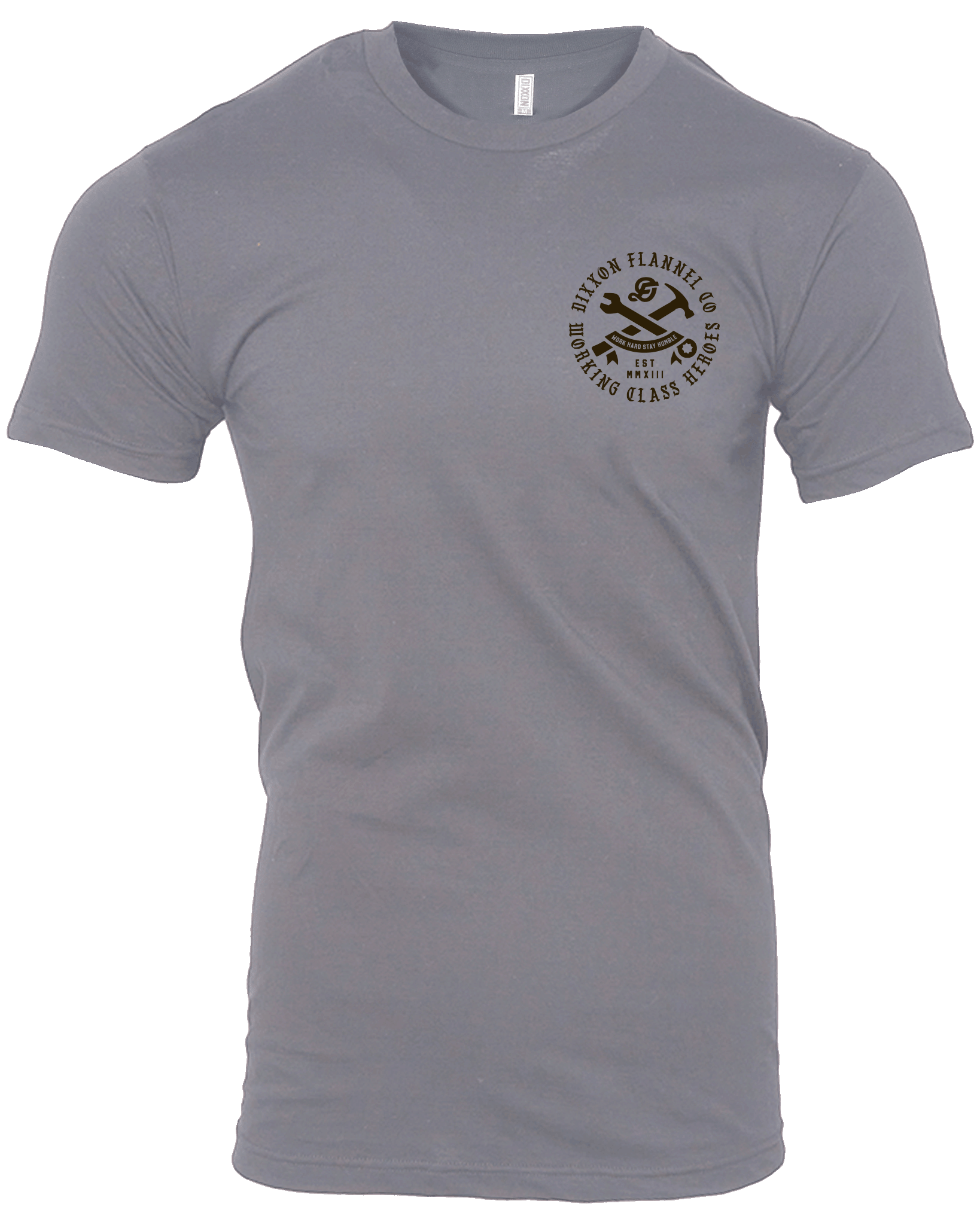 Black Working Class Badge T-Shirt - Charcoal