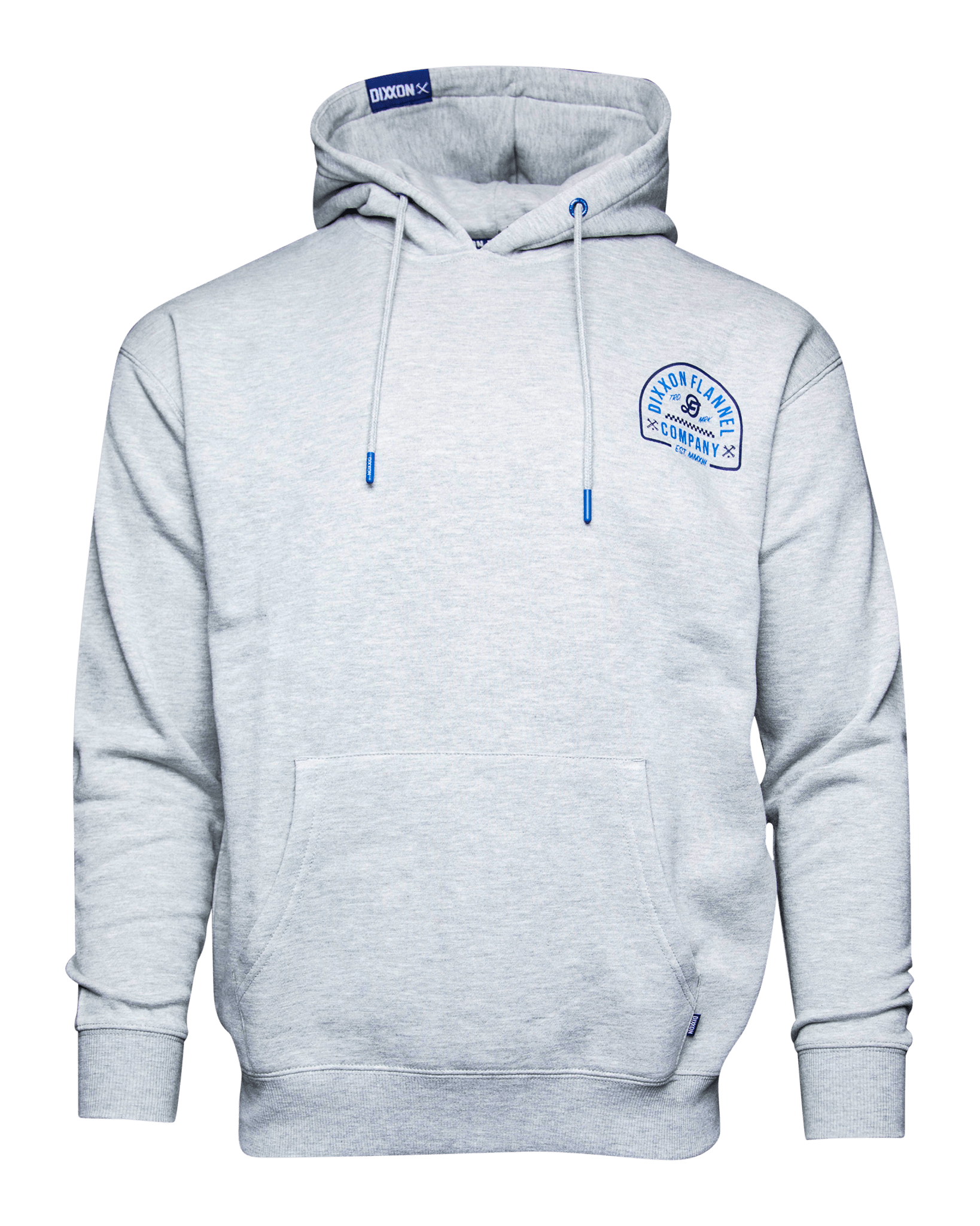 Blue Branded Pullover Hoodie - Heather Gray
