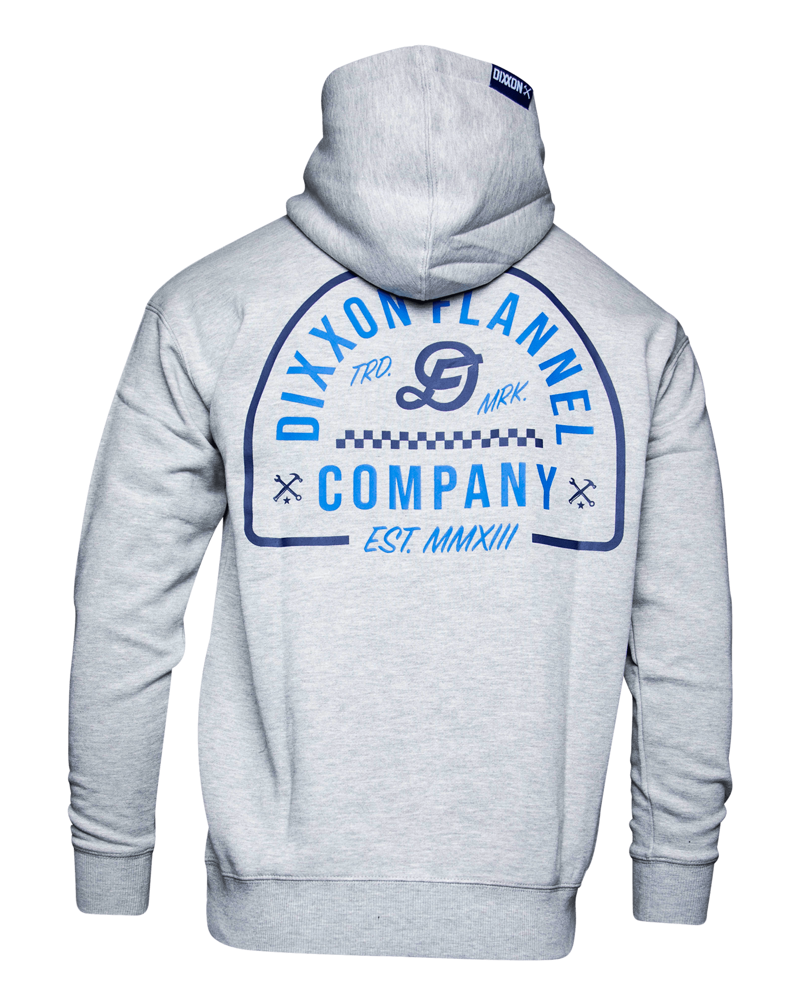 Blue Branded Pullover Hoodie - Heather Gray