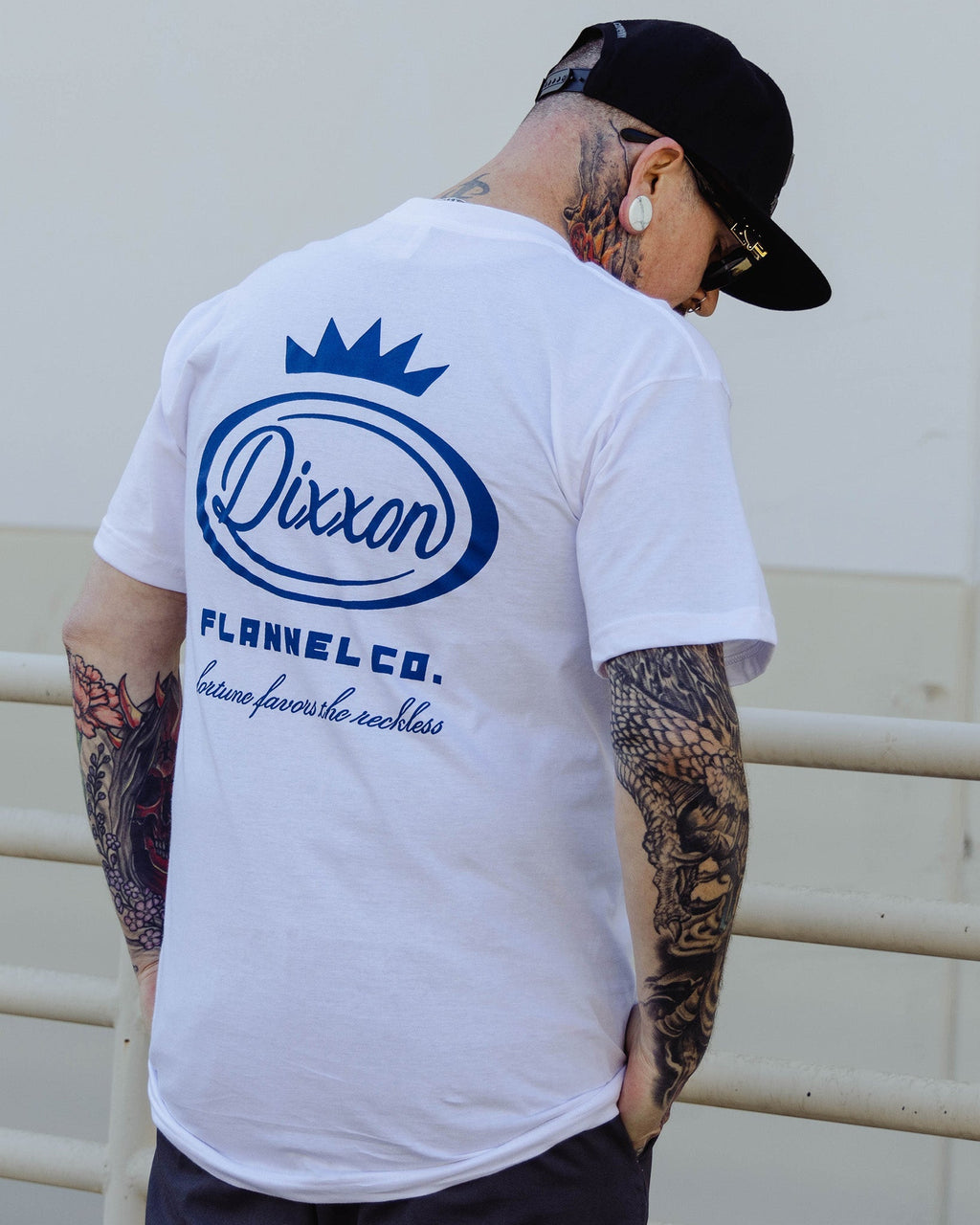 Blue Fortune Favors T-Shirt - White