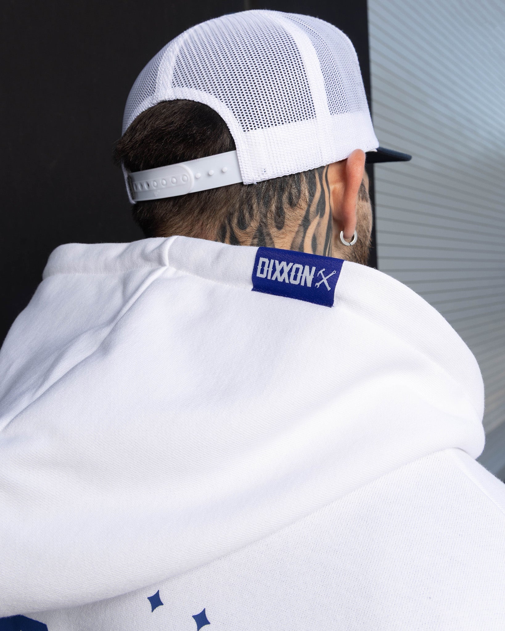 Blue Tech Zip Up - White