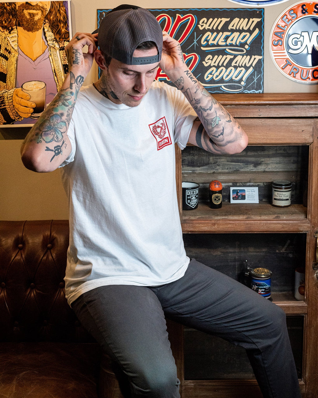 Red Box Crest T-Shirt - White