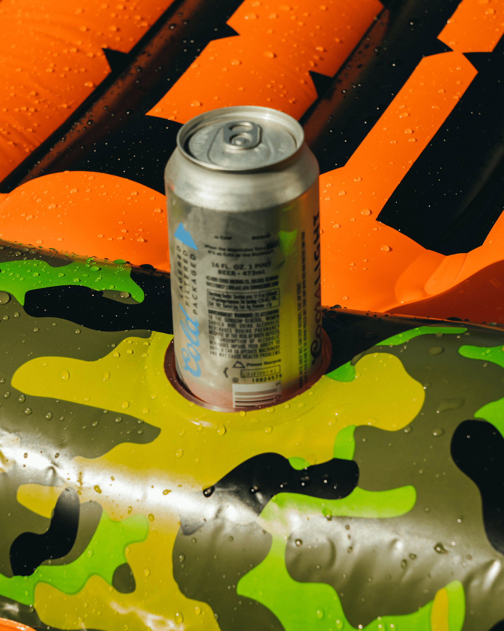 Camo & Orange Pool Raft