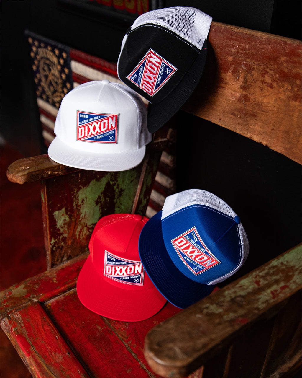 Classics Redefined Flat Bill Trucker Snapback - Red, White, & Blue