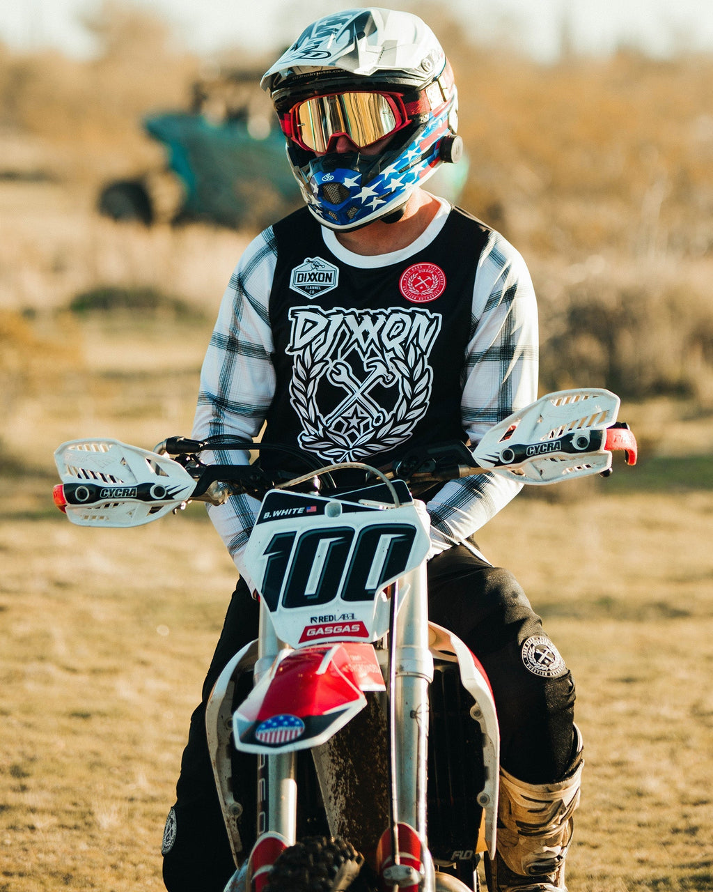 Contender PRO MX Goggles - Red Plaid / Silver Mirror Lens