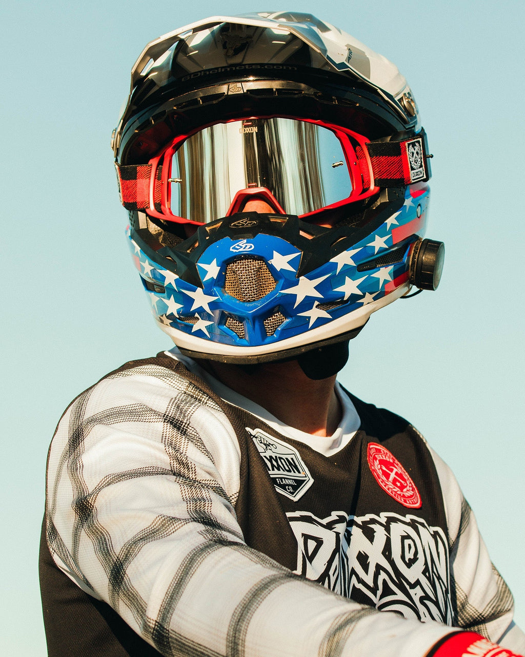 Contender PRO MX Goggles - Red Plaid / Silver Mirror Lens