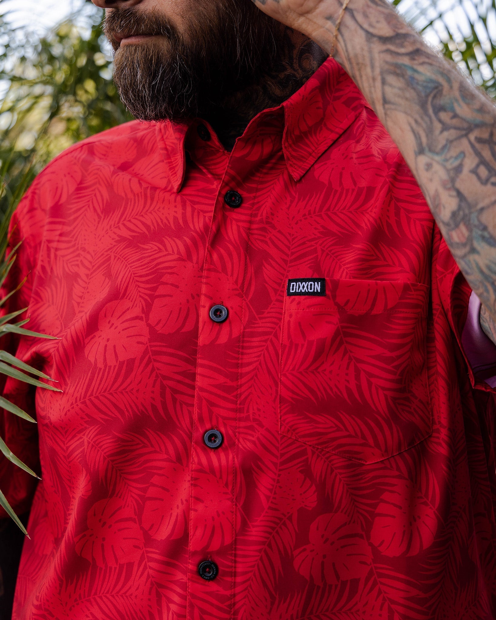 Corcovado Camo Party Shirt - Red