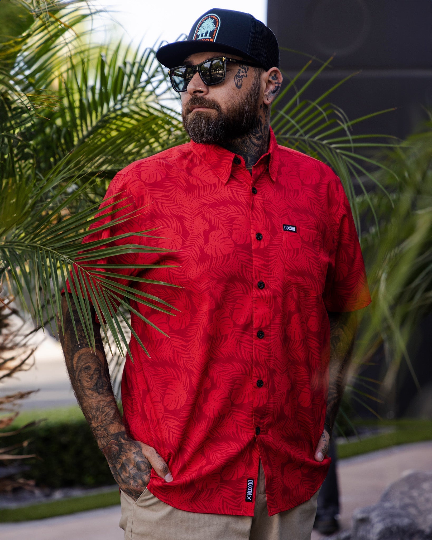Corcovado Camo Party Shirt - Red