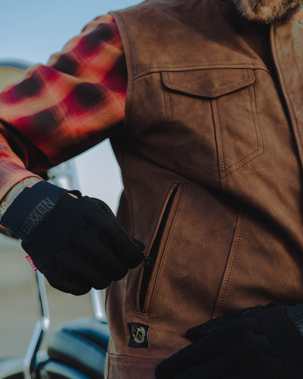 Deadwood Suede Leather Vest - Mahogany