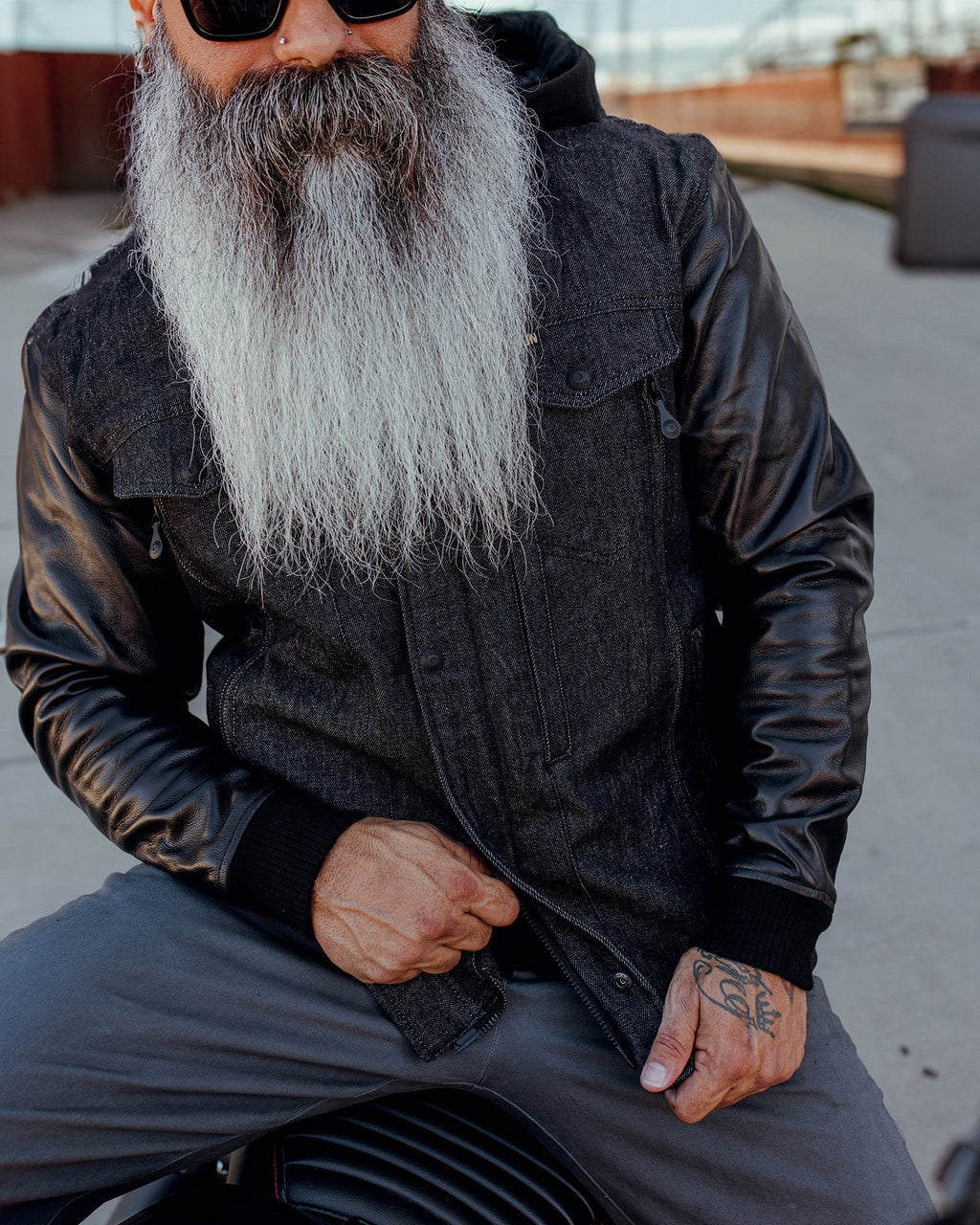 Dillinger Denim & Leather Jacket - Black