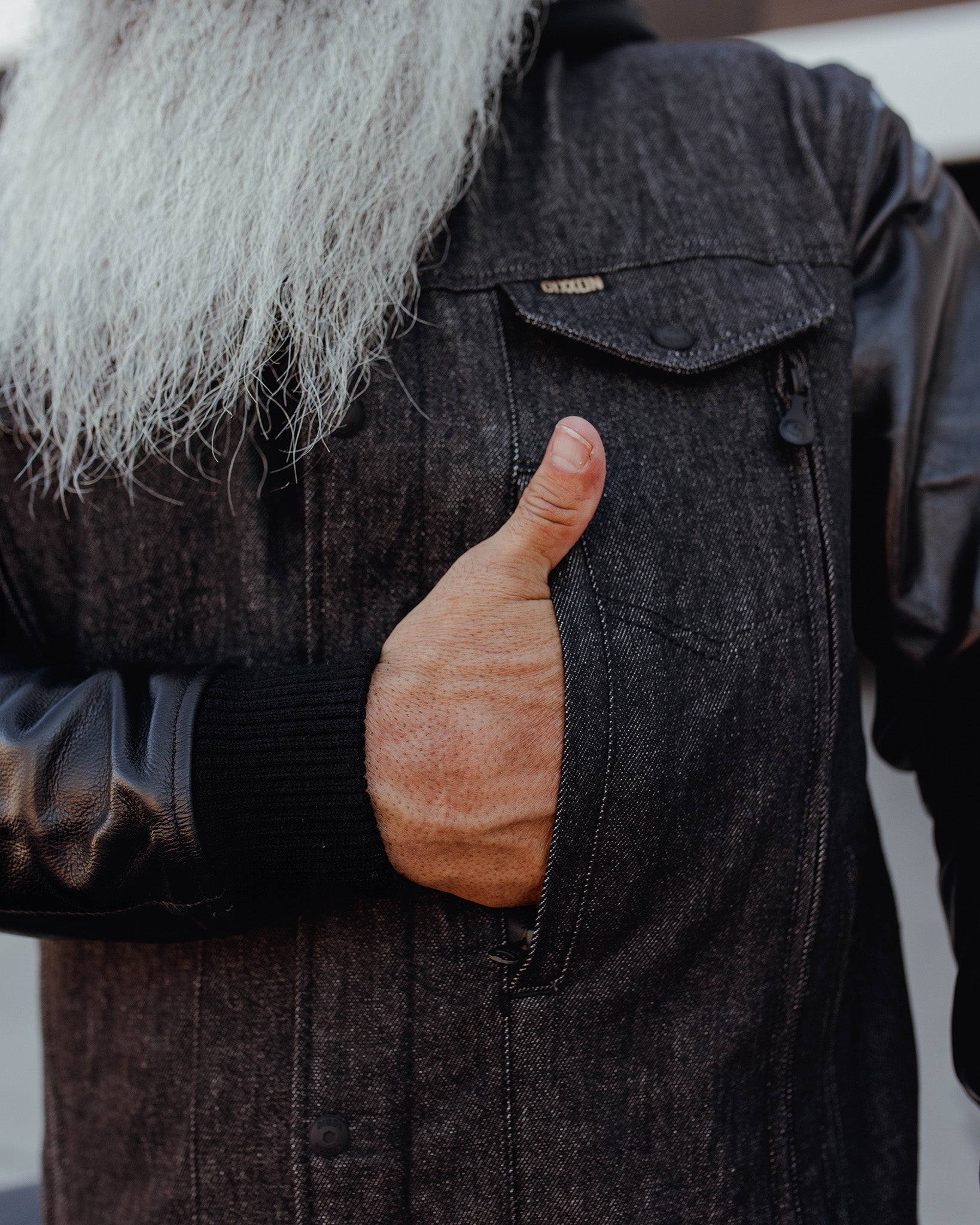 Dillinger Denim & Leather Jacket - Black