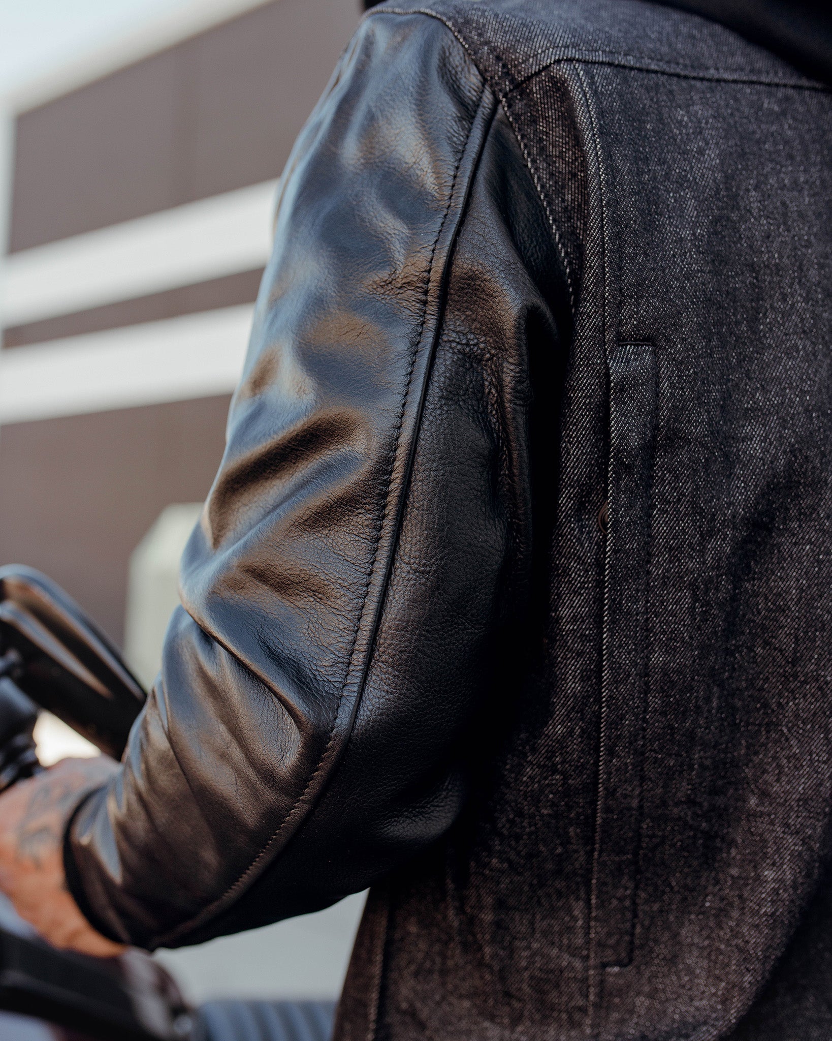 Dillinger Denim & Leather Jacket - Black