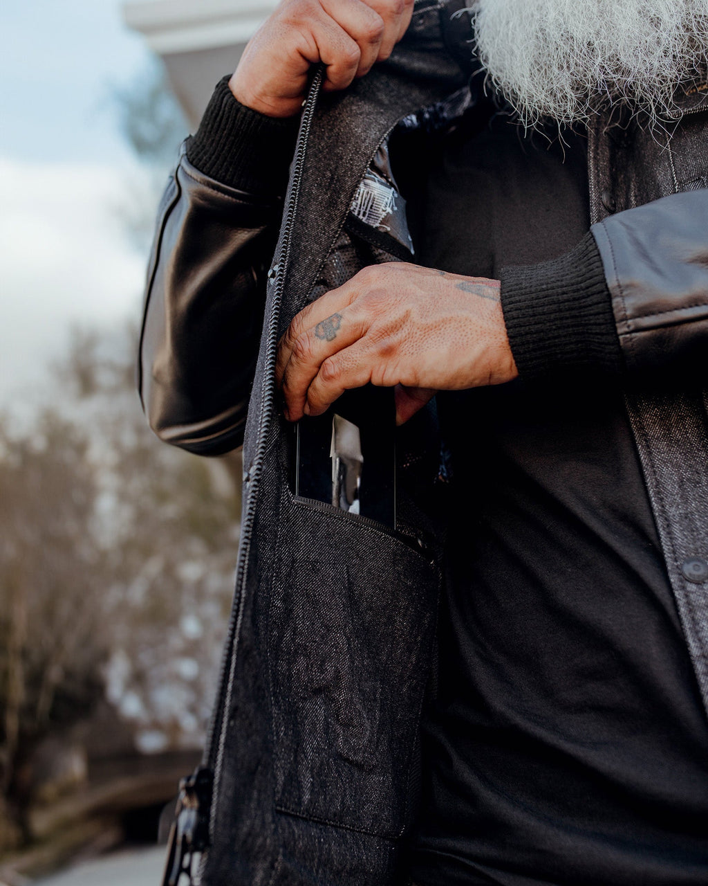 Dillinger Denim & Leather Jacket - Black