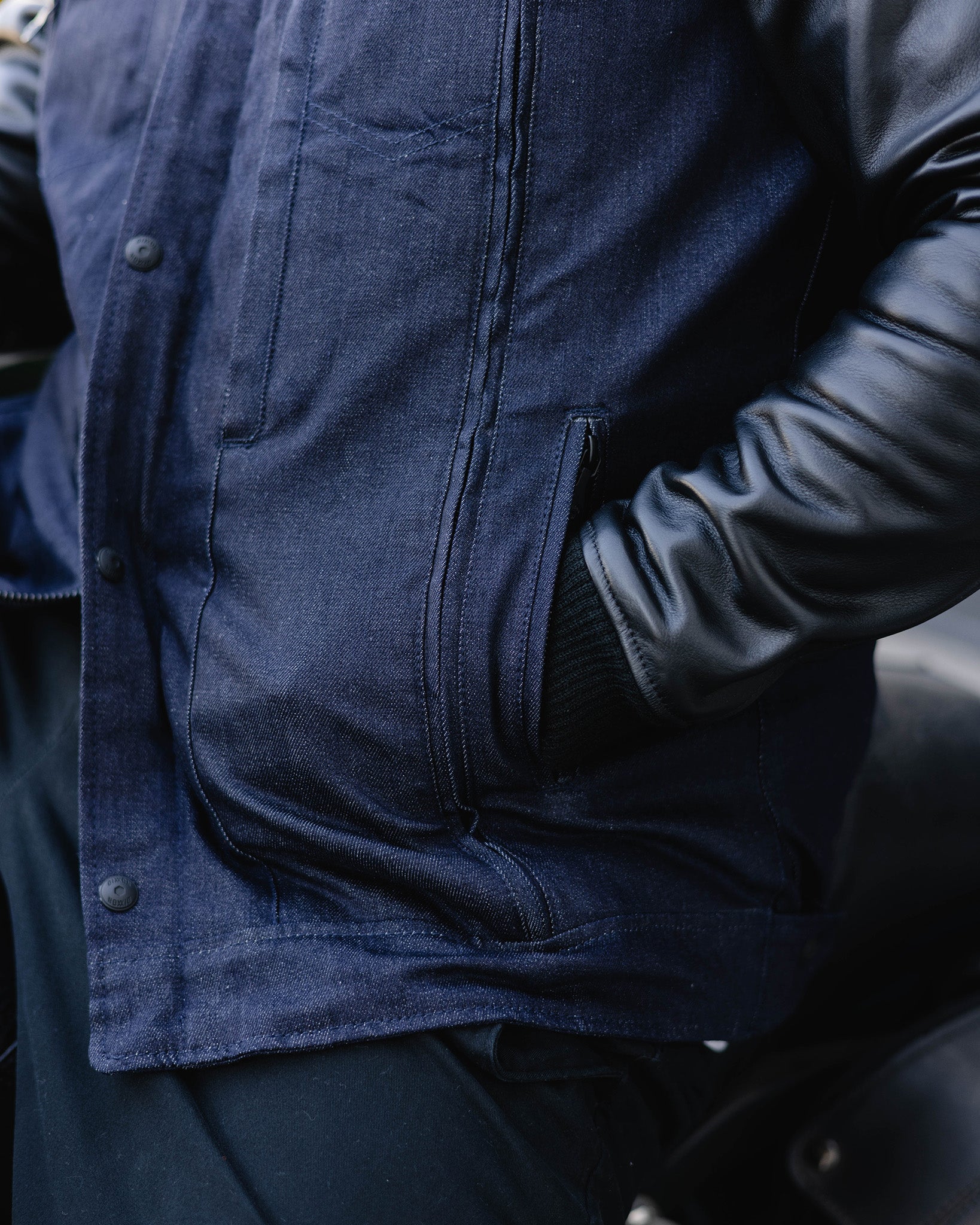 Dillinger Denim & Leather Jacket - Blue Denim