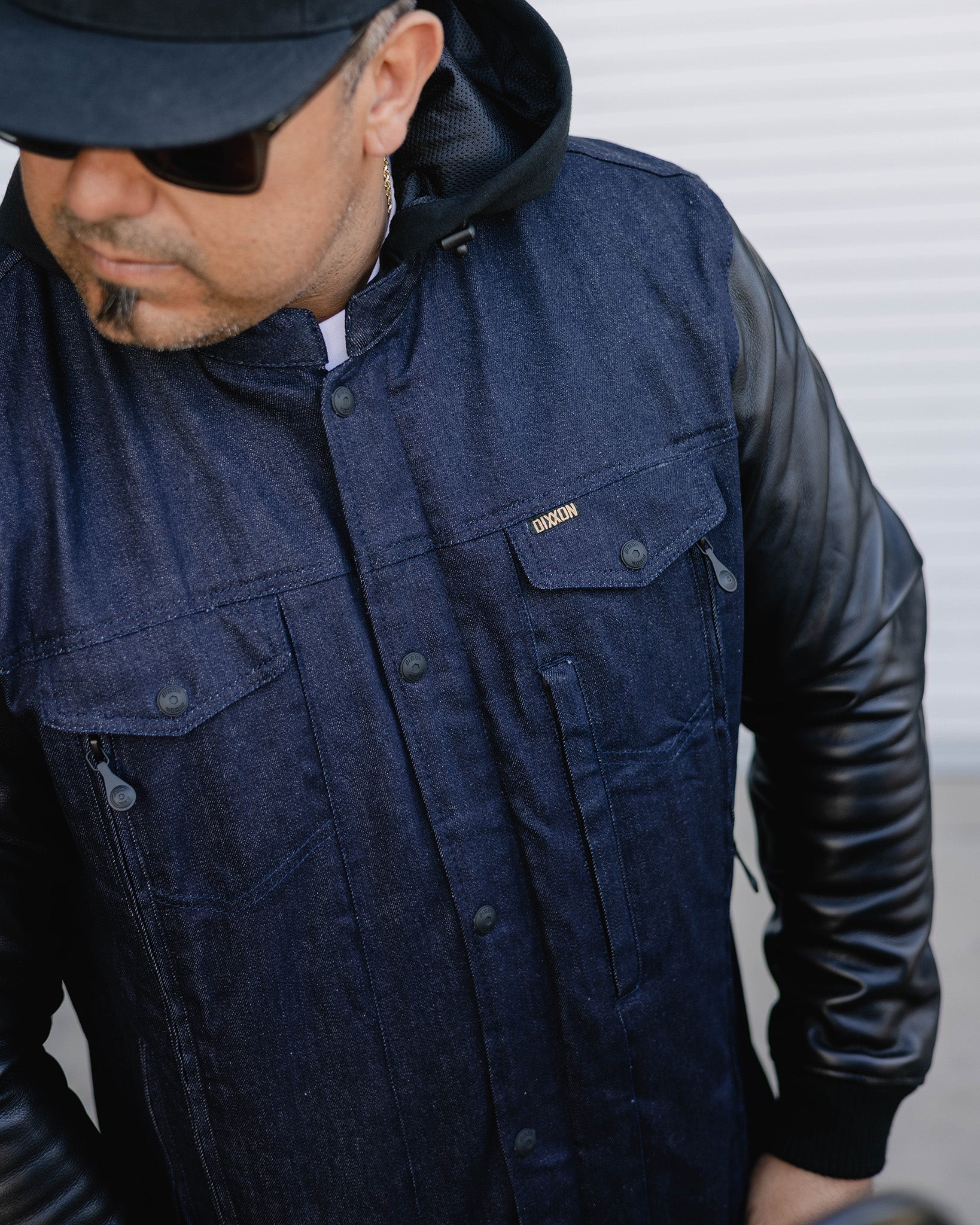 Dillinger Denim & Leather Jacket - Blue Denim