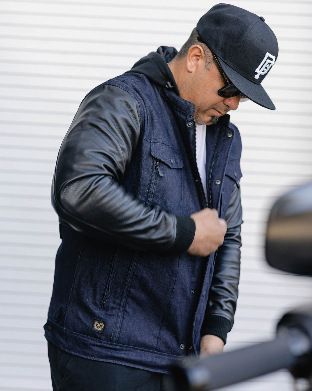 Dillinger Denim & Leather Jacket - Blue Denim