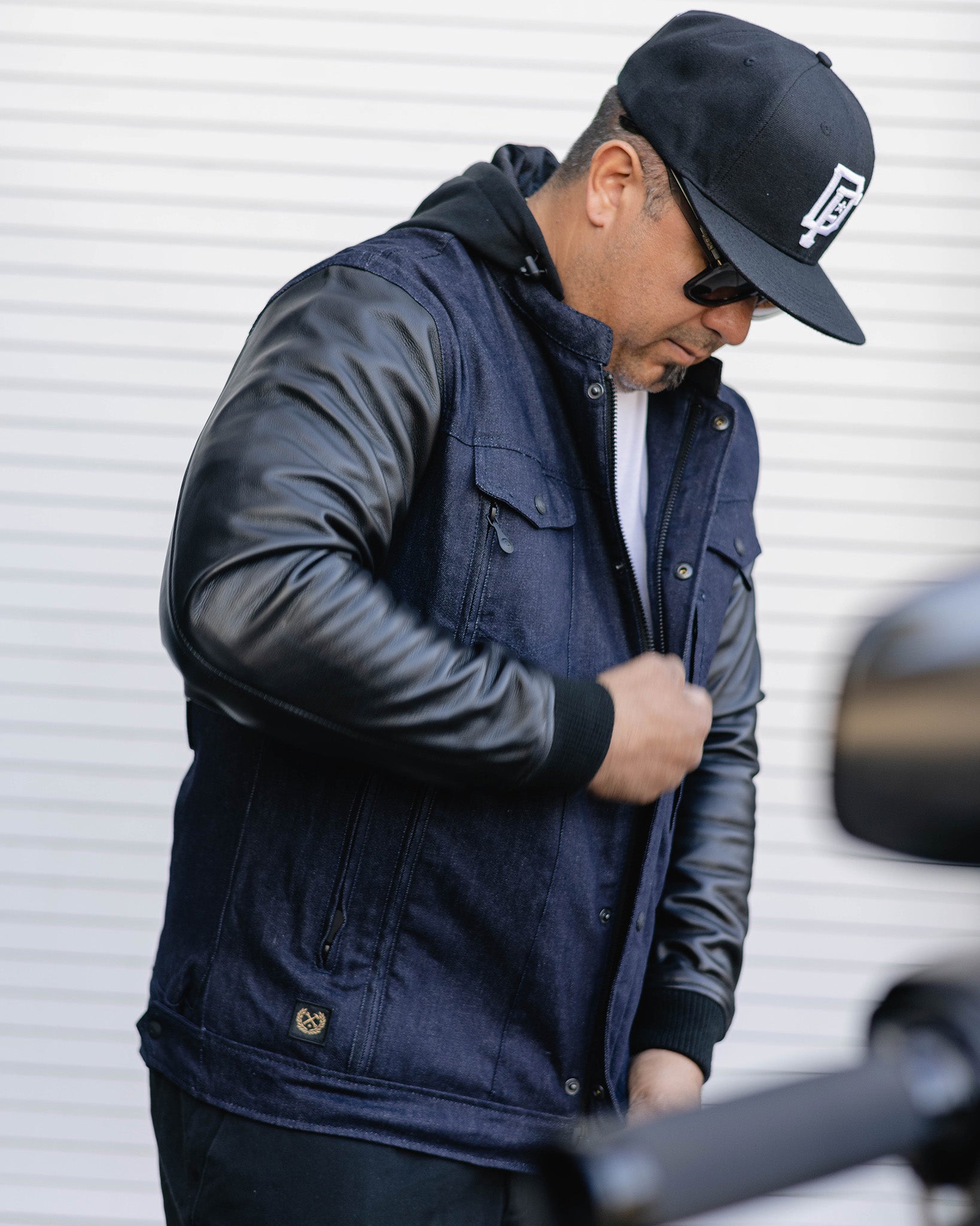 Dillinger Denim & Leather Jacket - Blue Denim