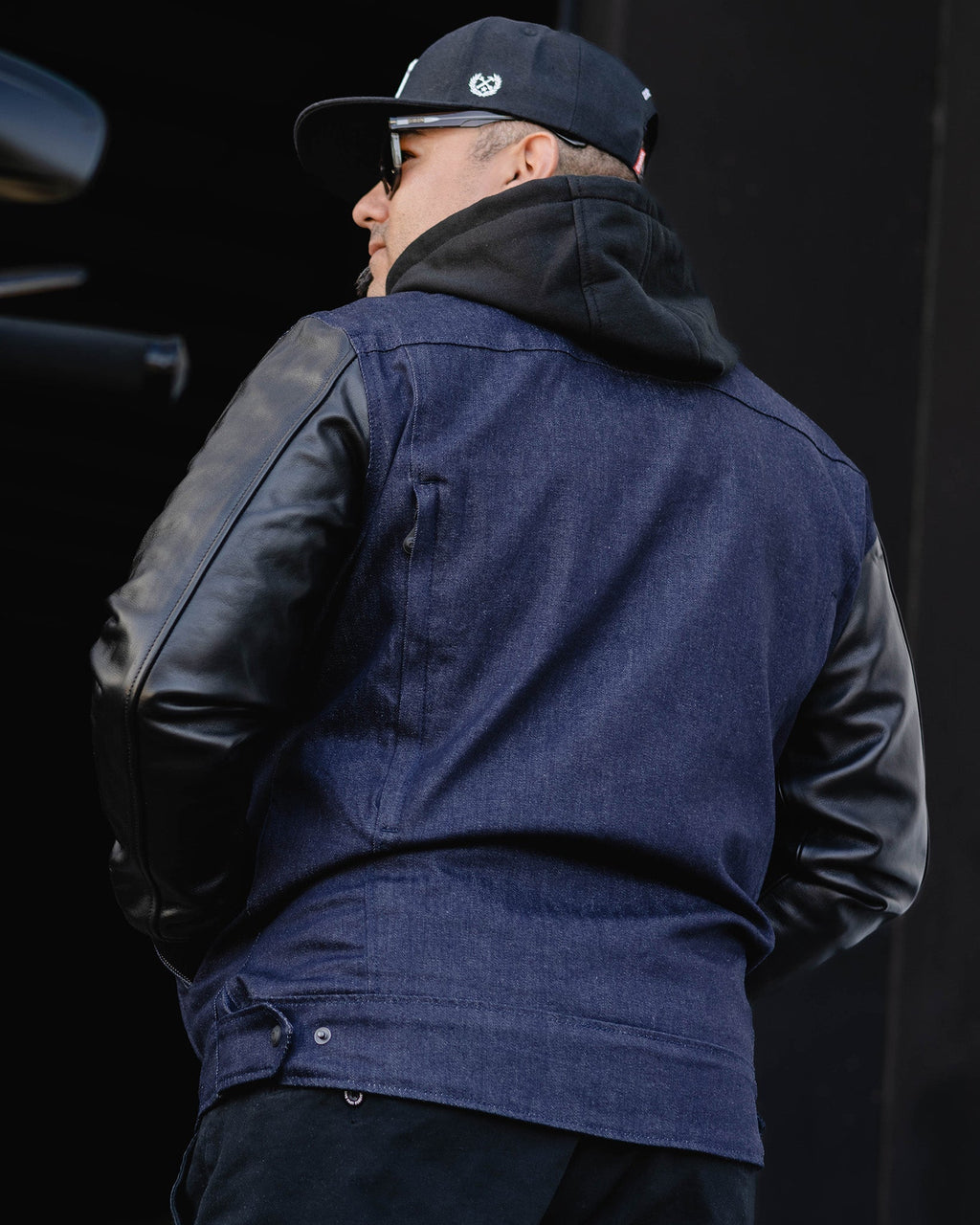 Dillinger Denim & Leather Jacket - Blue Denim