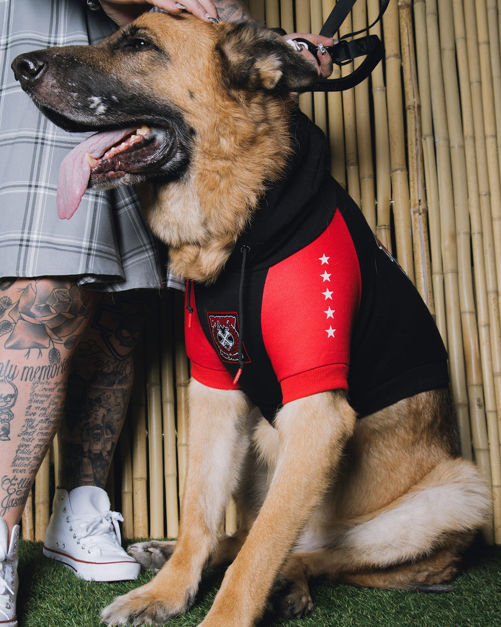 Dog Hoodie - Fur Family - Black & Red