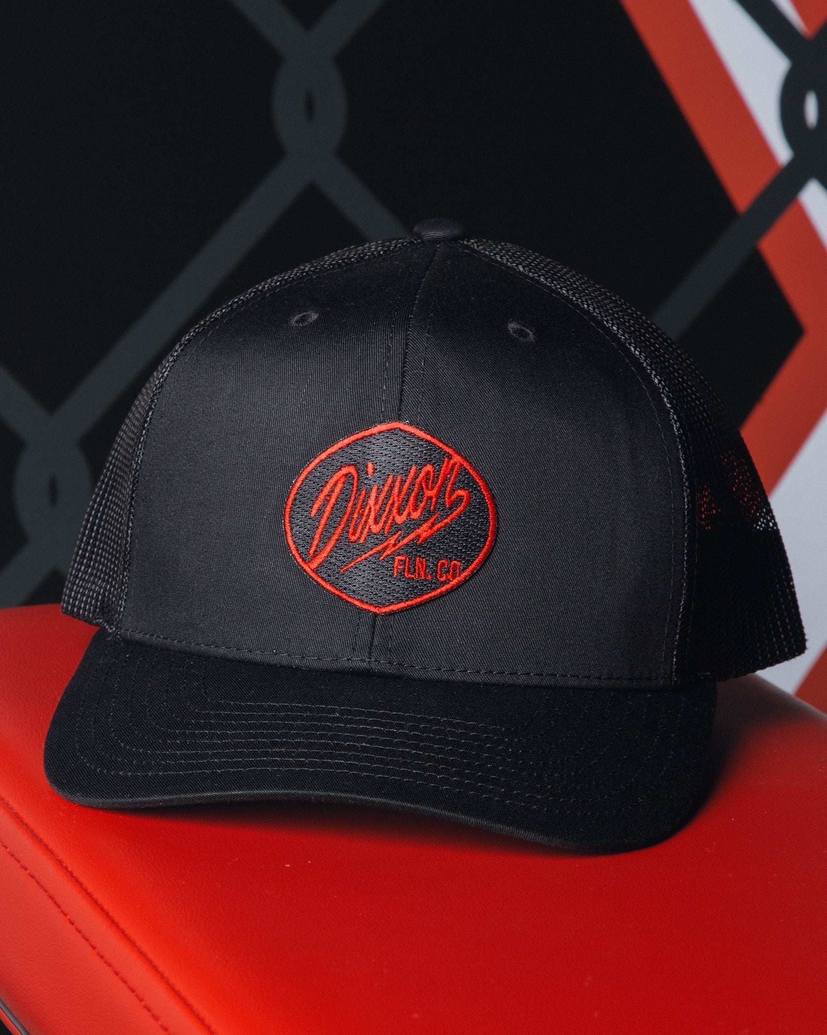 Esso Curved Bill Trucker Snapback - Red