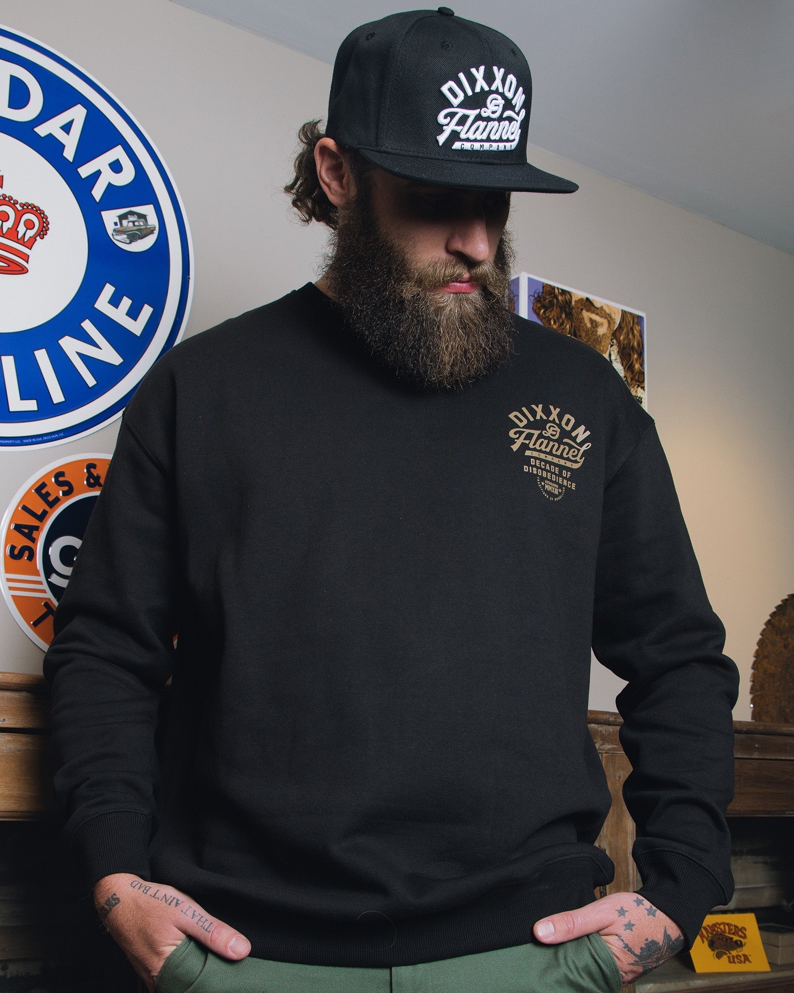 Gold Pastime Crewneck Sweatshirt - Black