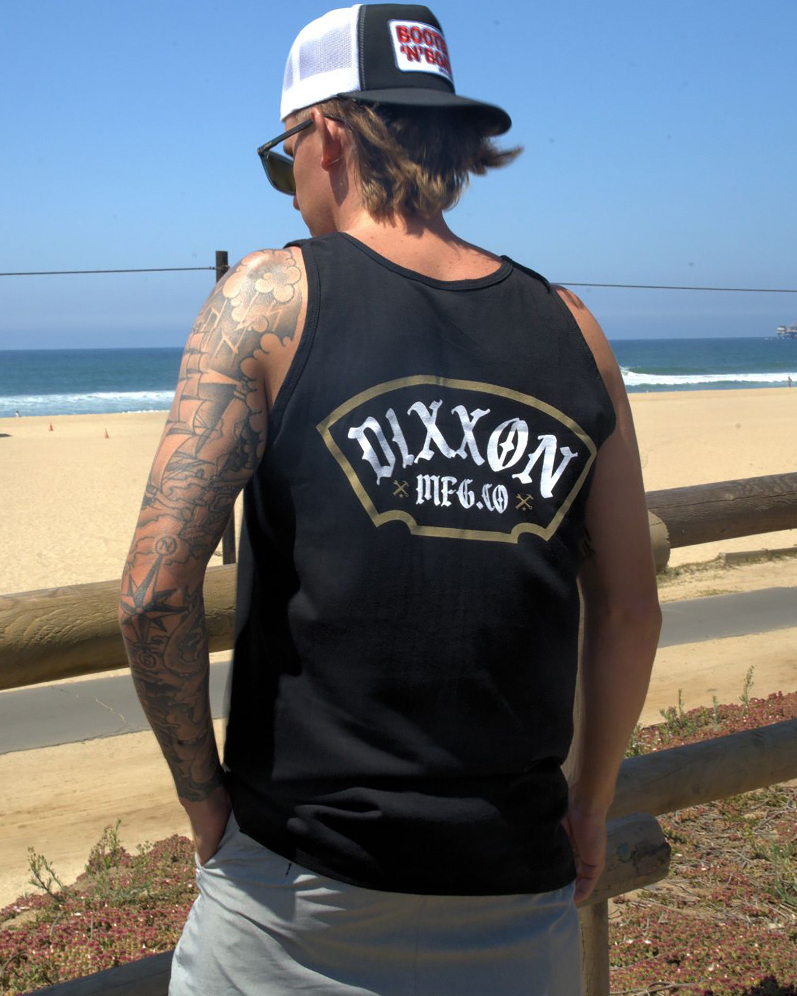 Gold/White Salty Patch Tank - Black