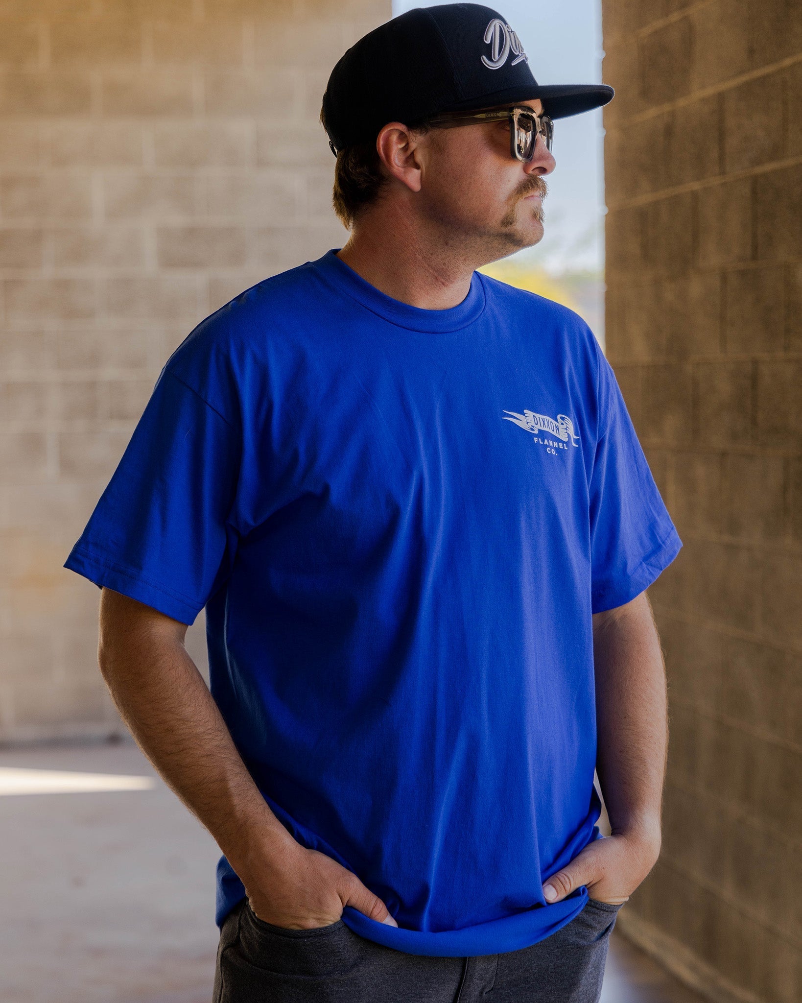 Gray Banner T-Shirt - Royal Blue