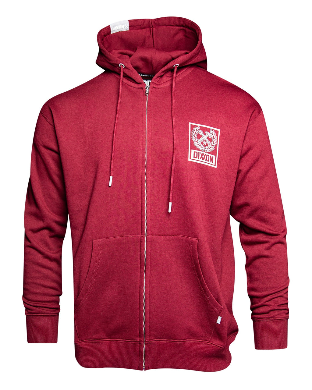 Gray Box Crest Zip Up - Maroon
