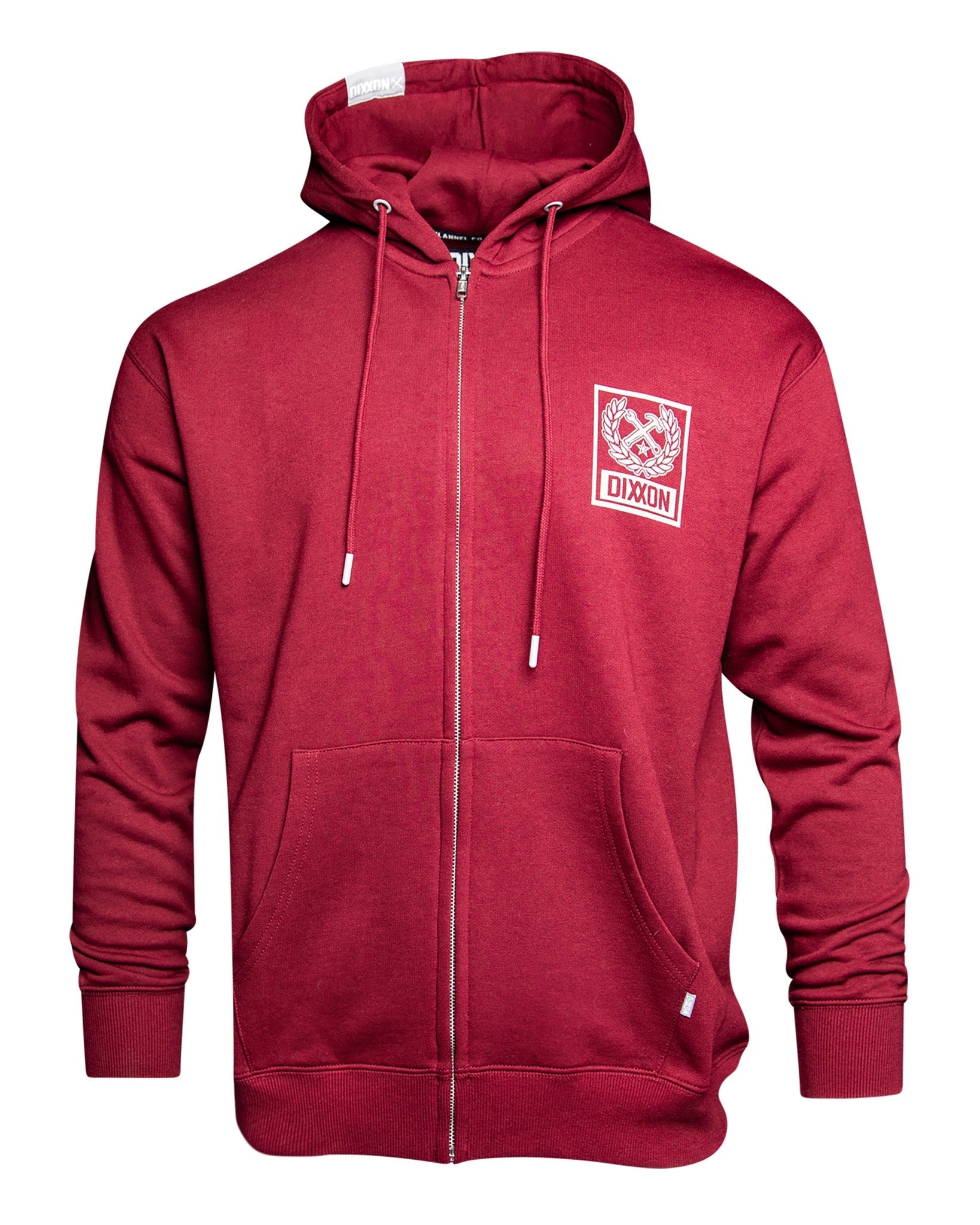 Gray Box Crest Zip Up - Maroon