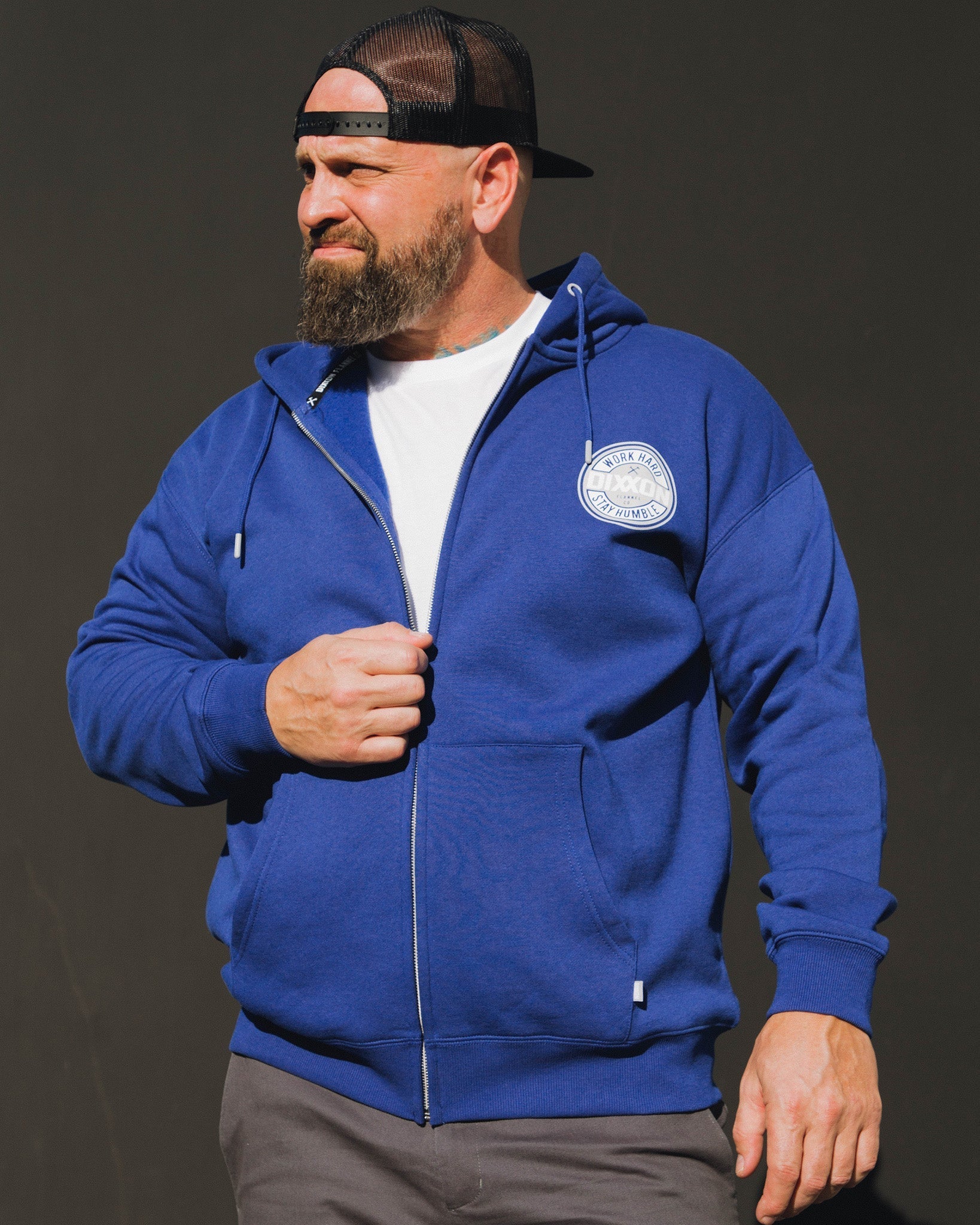 Gray Corpo Zip Up - Blue