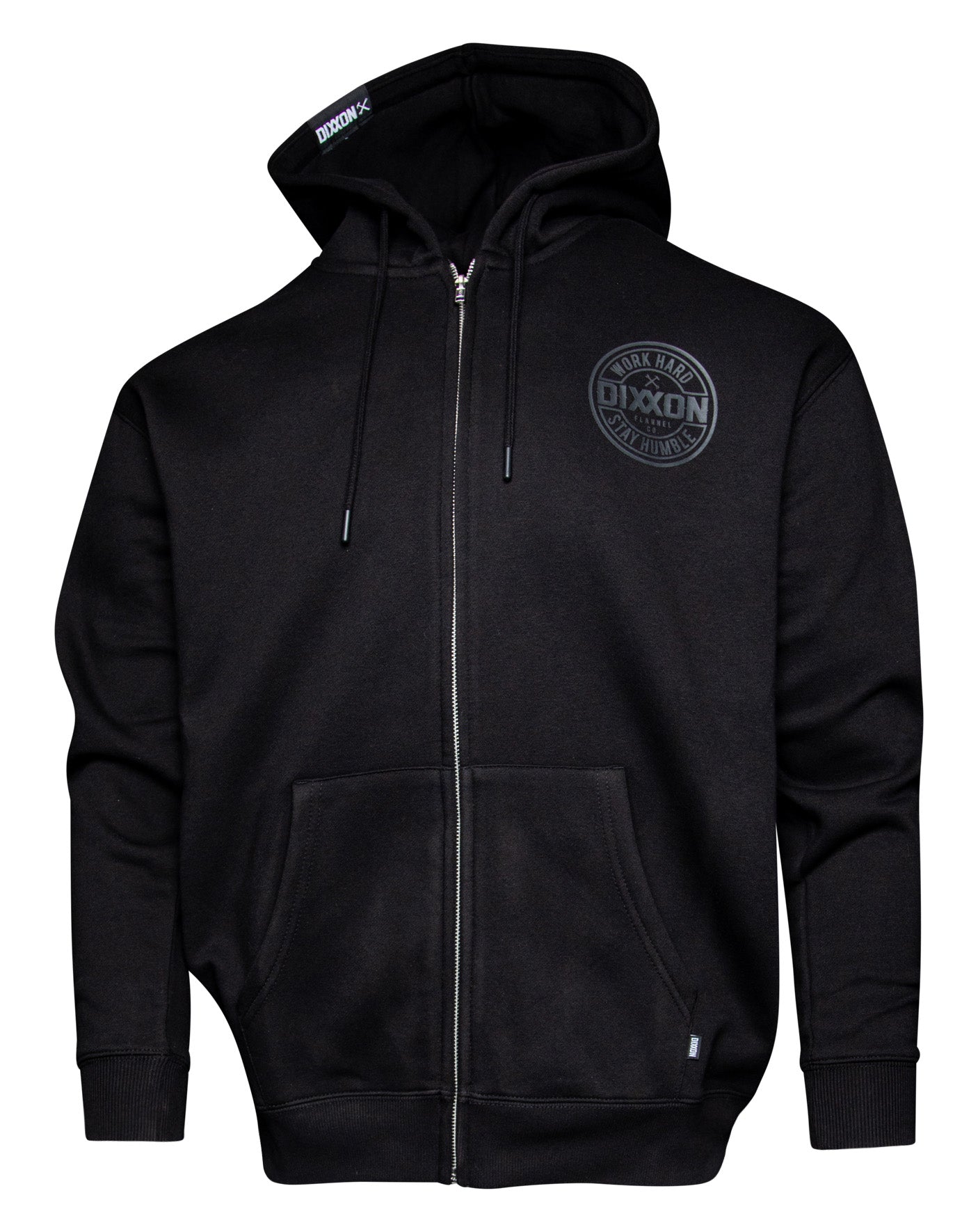 Gray Corpo Zip Up Hoodie - Black
