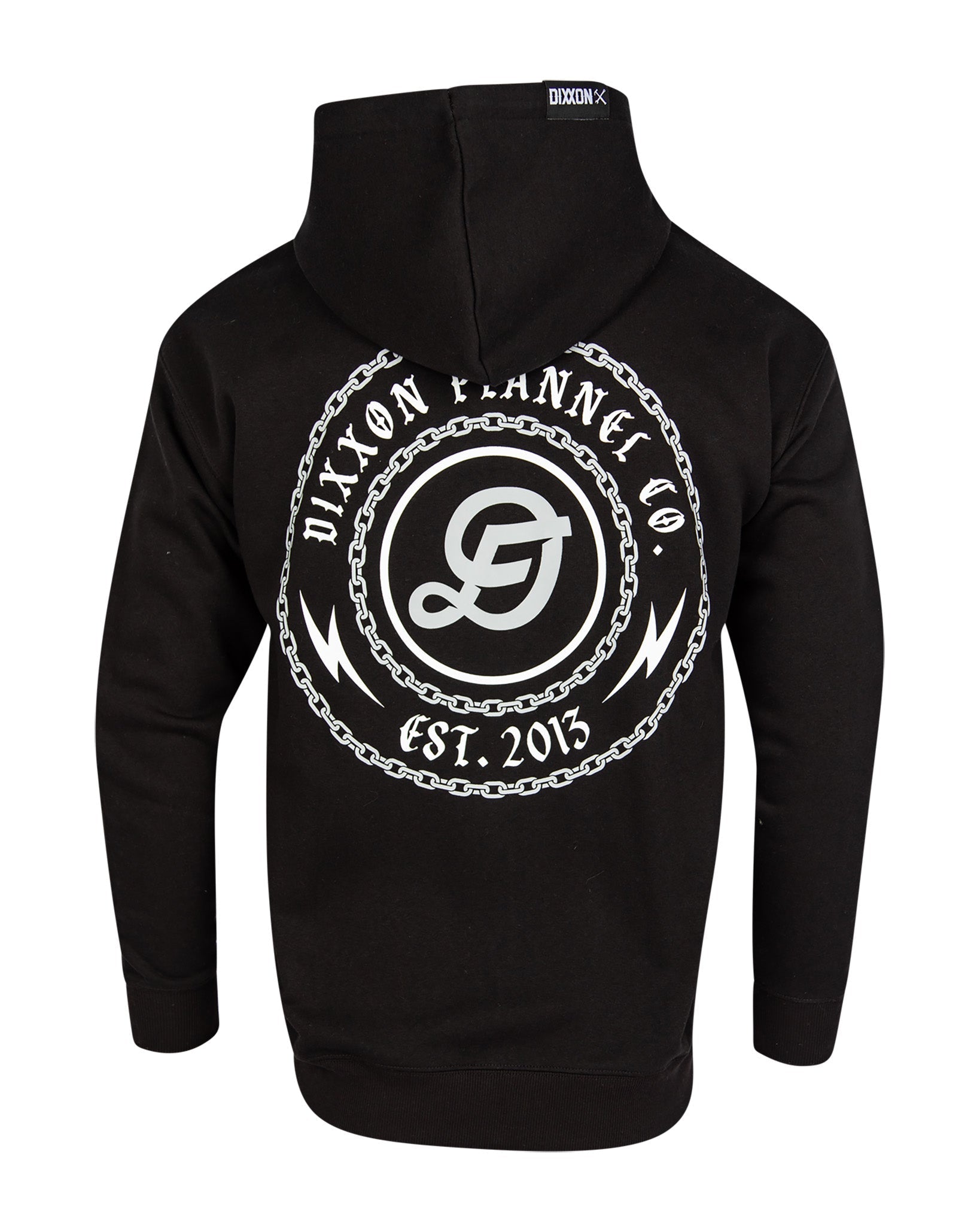 Gray & White Linked Zip Up Hoodie - Black