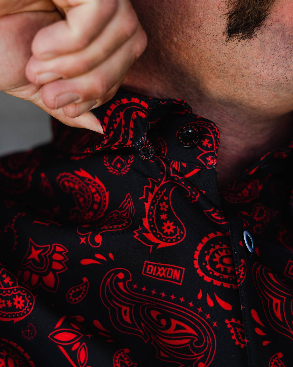 Hankie Party Shirt - Black & Red