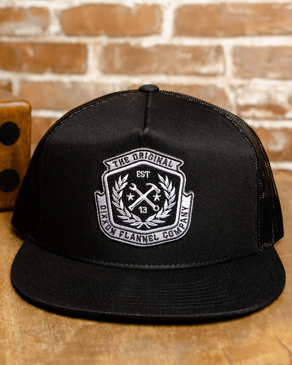 Icon Black & White Flat Bill Trucker Snapback