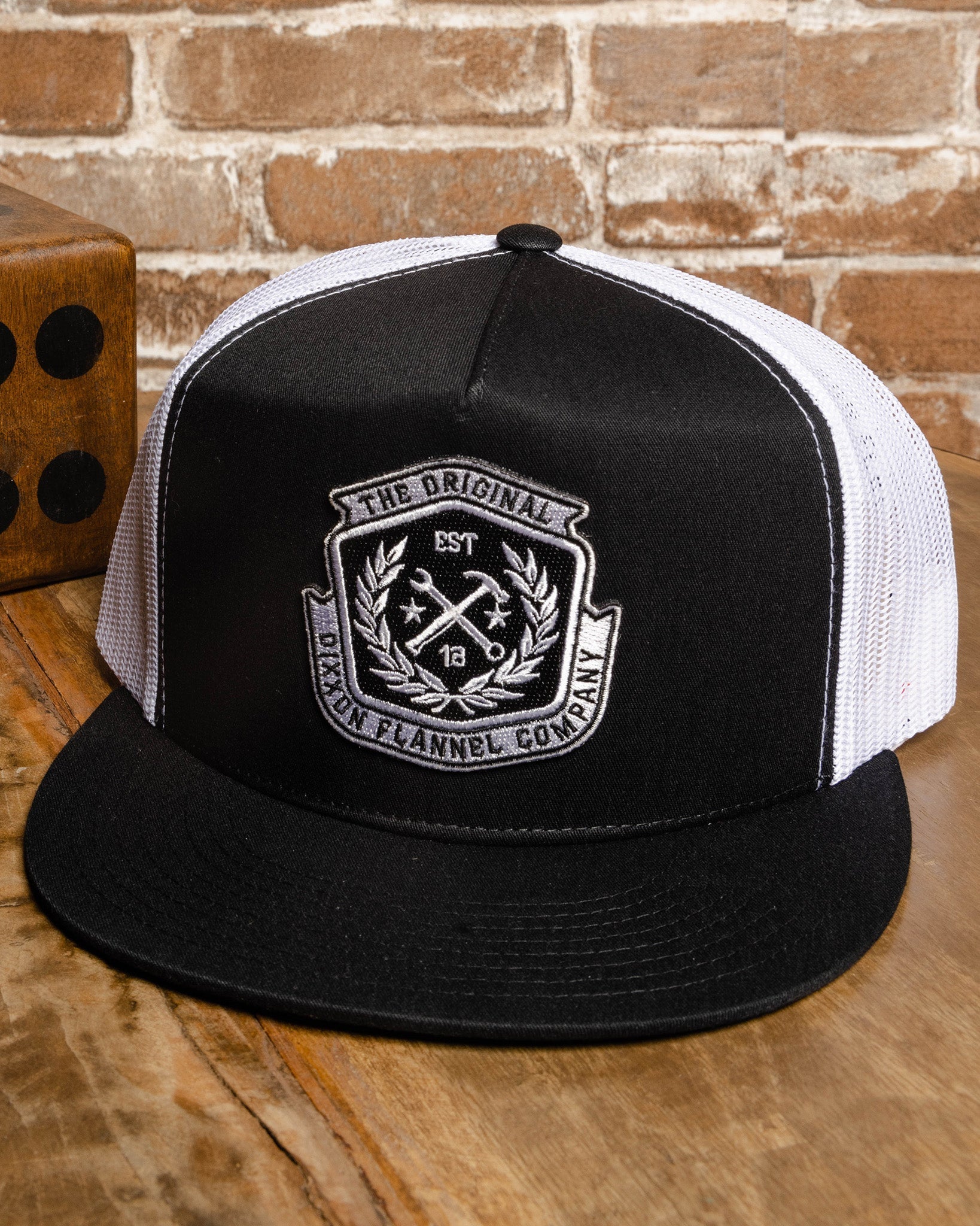 Icon Black & White Flat Bill Trucker Snapback