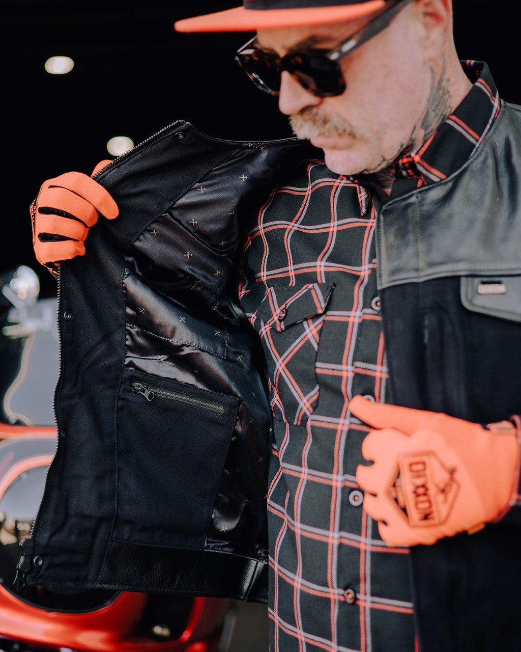 Jackson Leather & Canvas Vest - Black