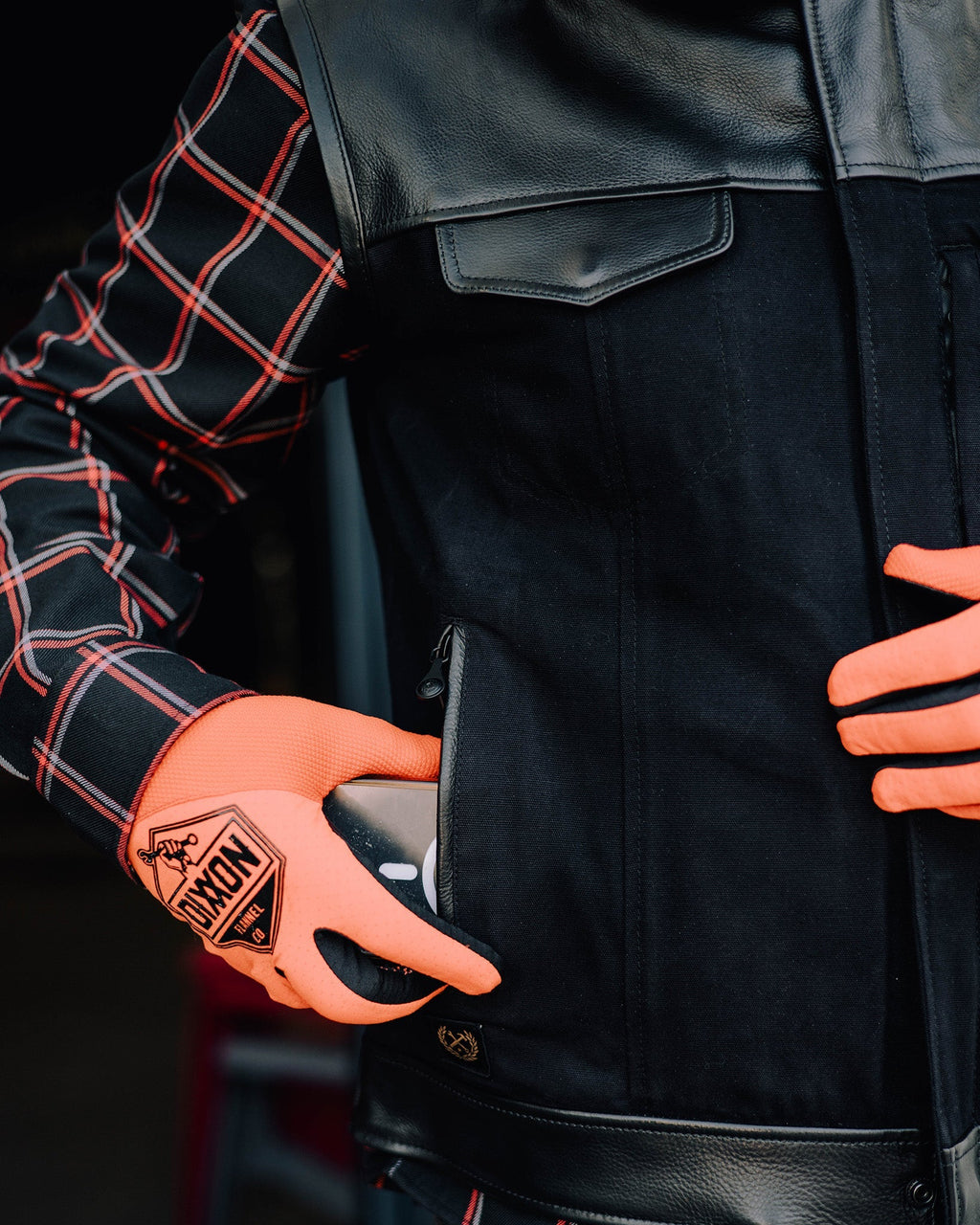 Jackson Leather & Canvas Vest - Black
