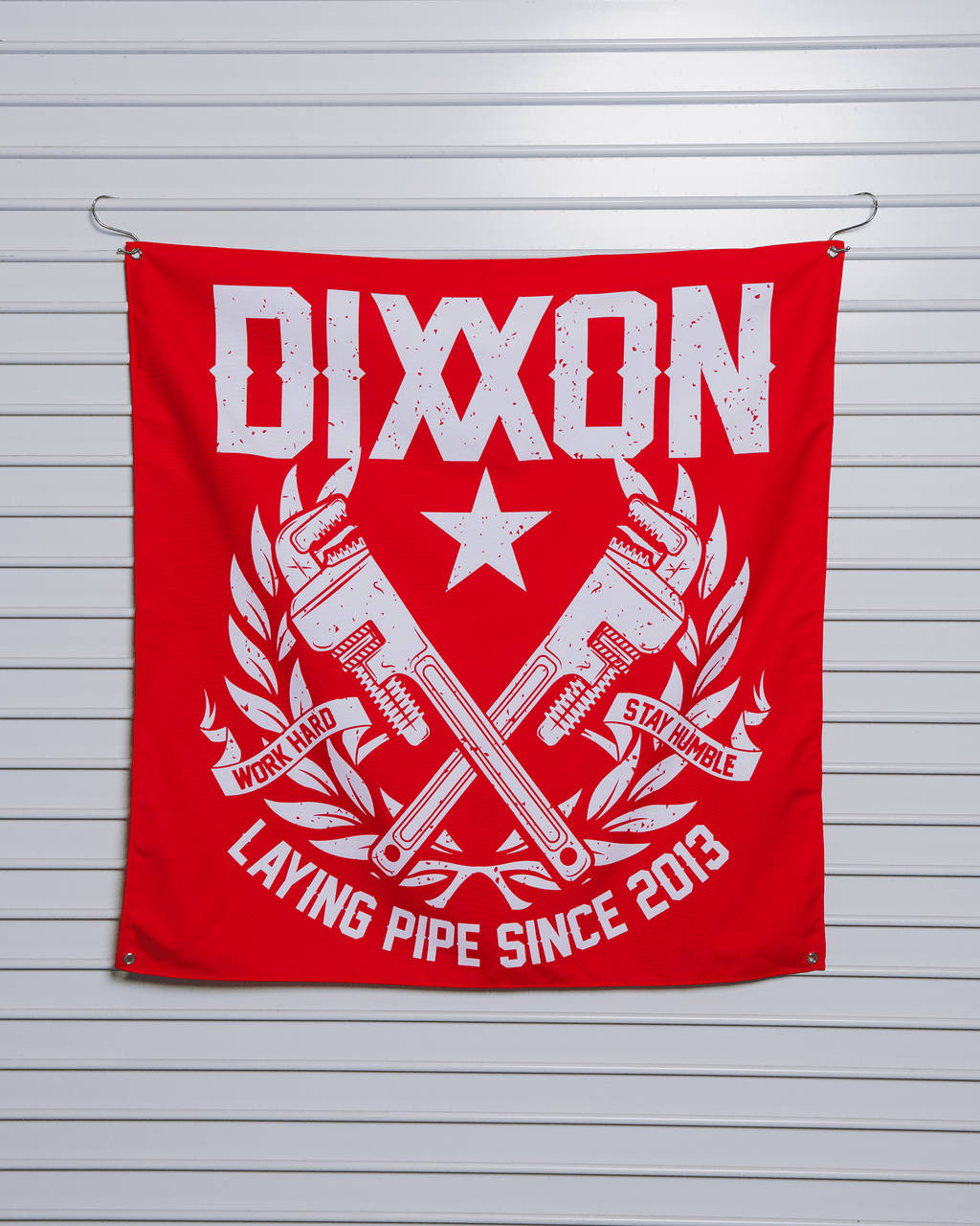 Laying Pipe Garage Banner - 36" x 36"