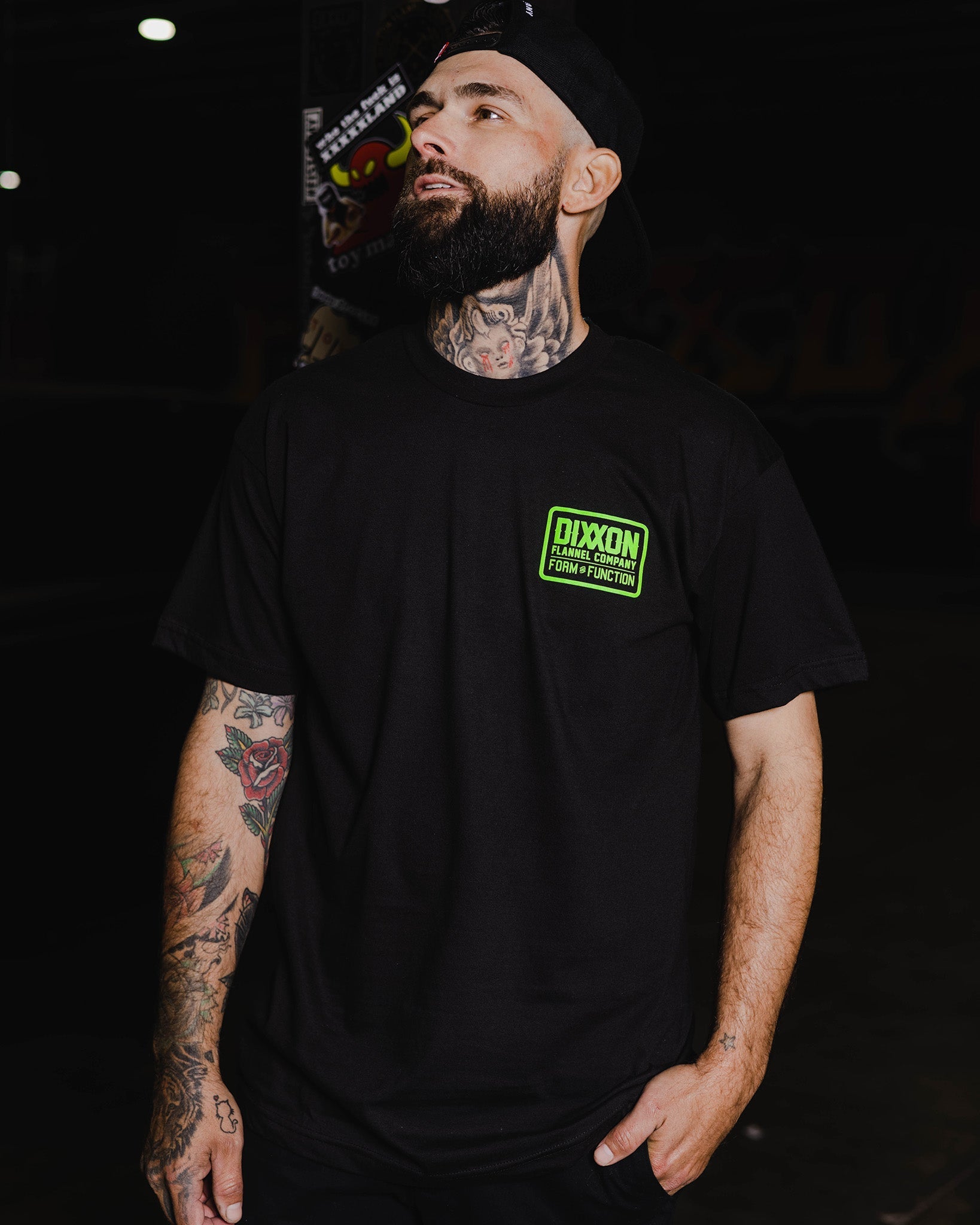 Lime Green Classic T-Shirt -  Black