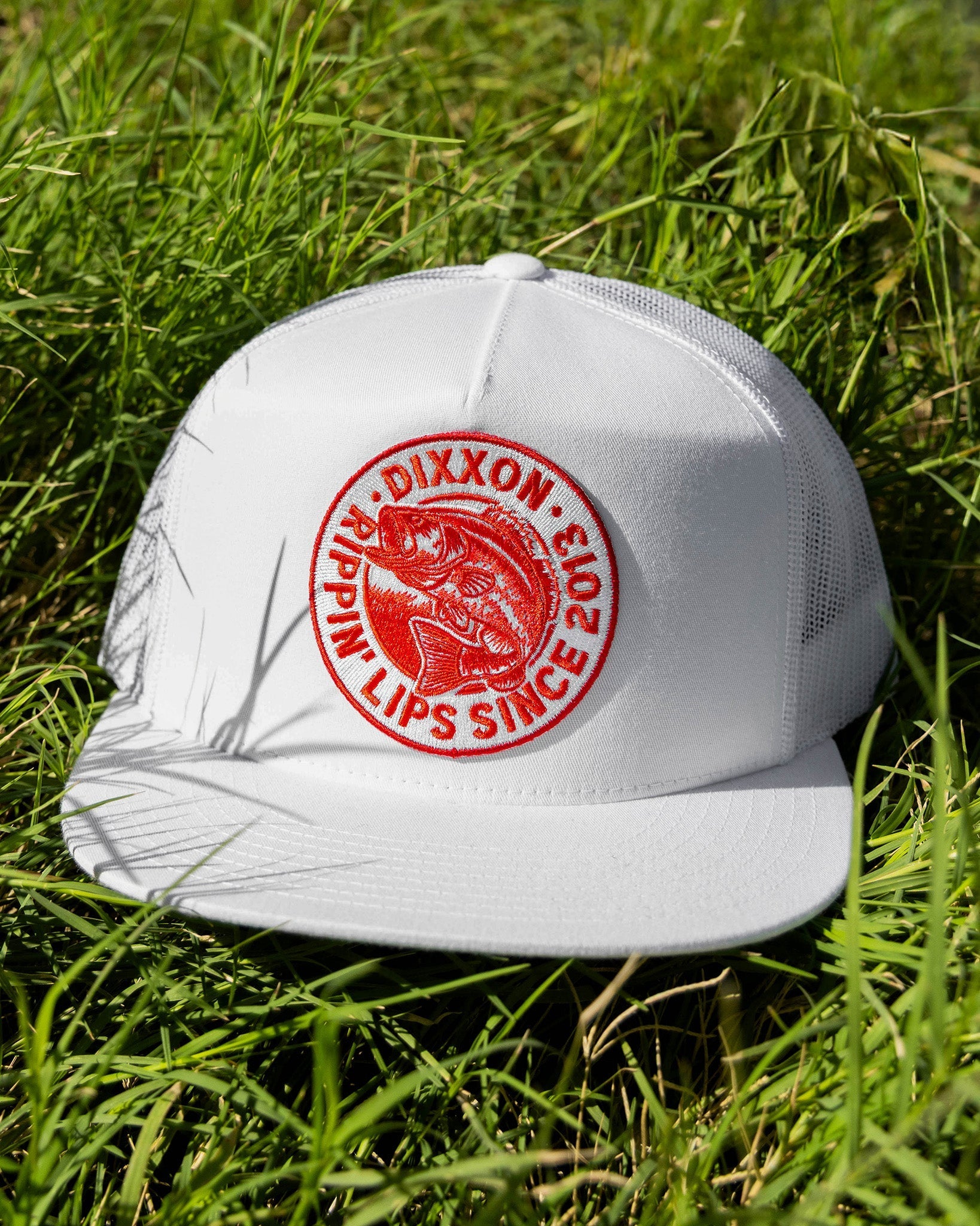 Lip Ripper Flat Bill Trucker Snapback - Red & White
