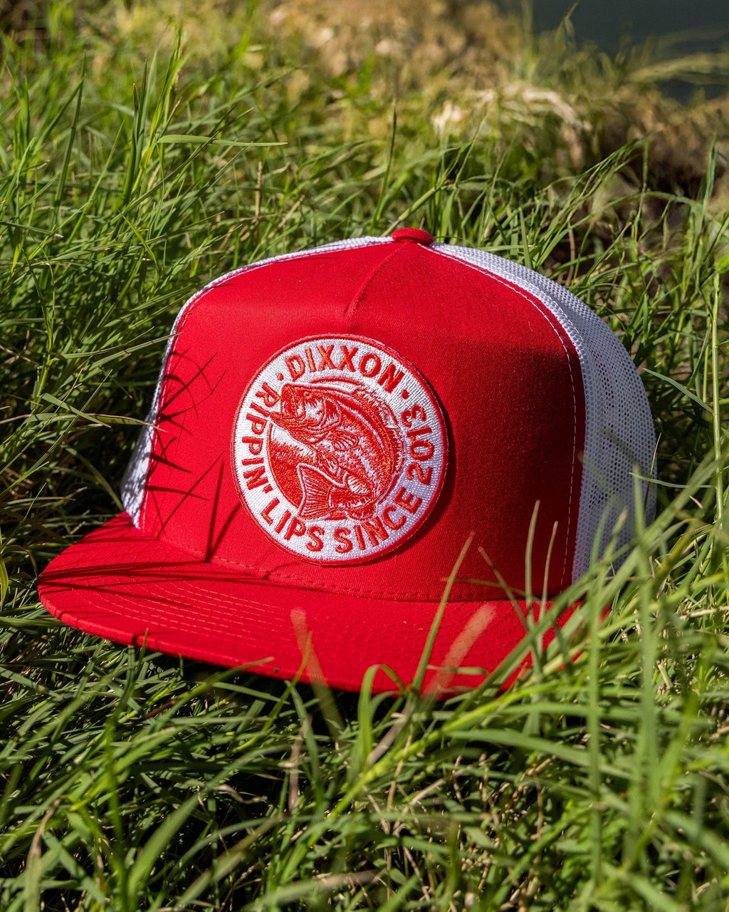 Lip Ripper Flat Bill Trucker Snapback - Red & White